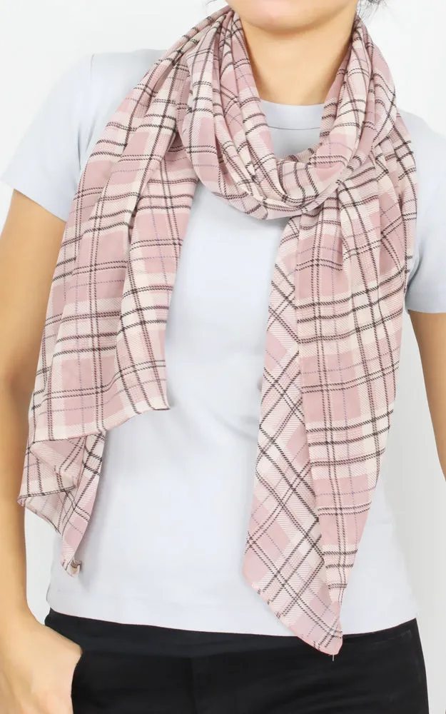 Plaid Georgette Oblong Scarf