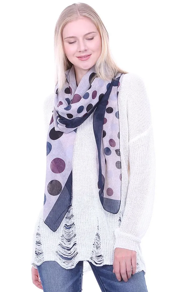 Polka Dot Pattern Long Scarf