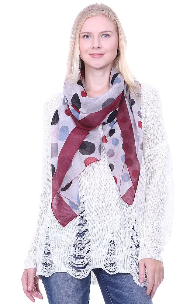 Polka Dot Pattern Long Scarf