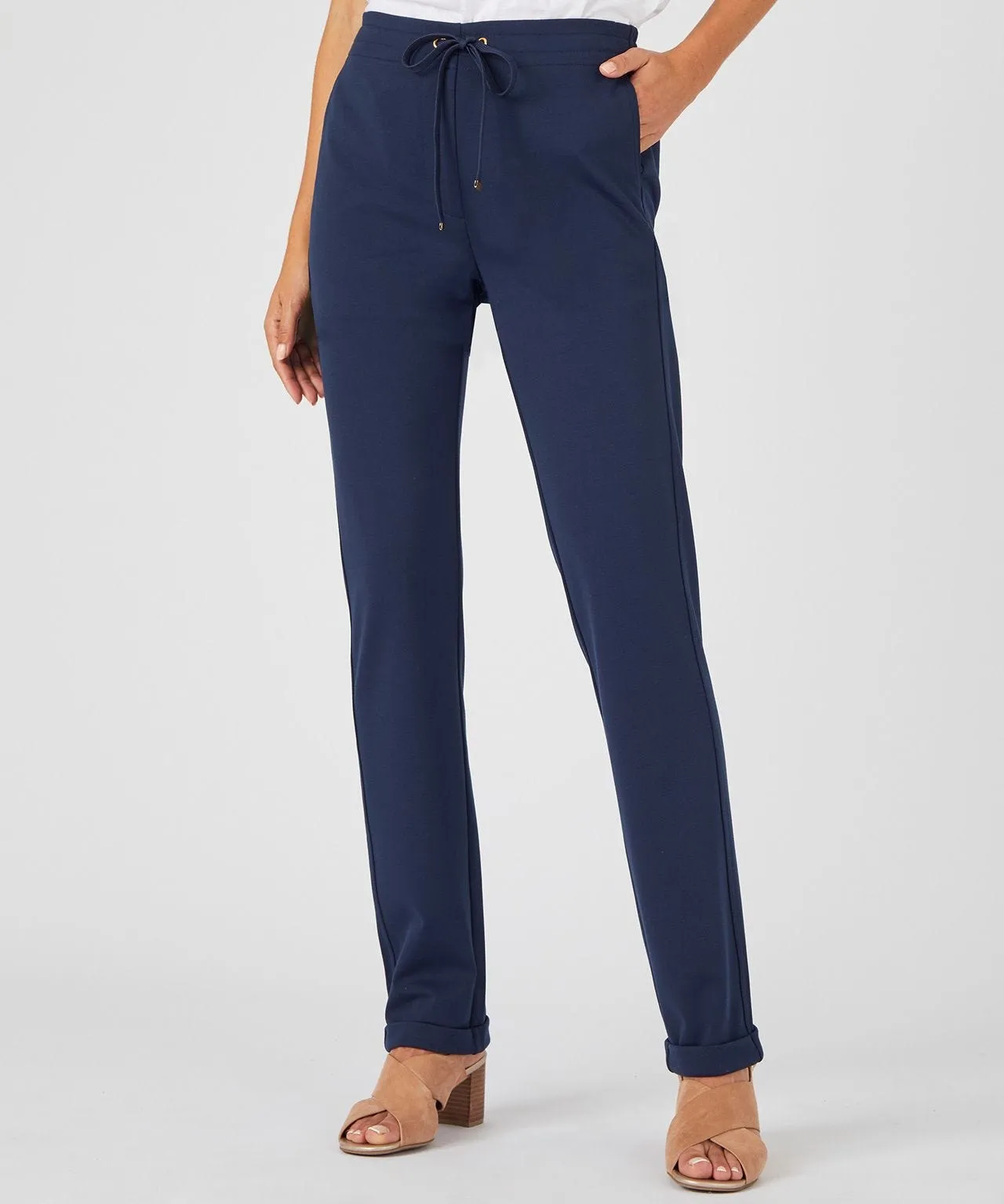 Ponte Tapered-Leg Jersey Trousers