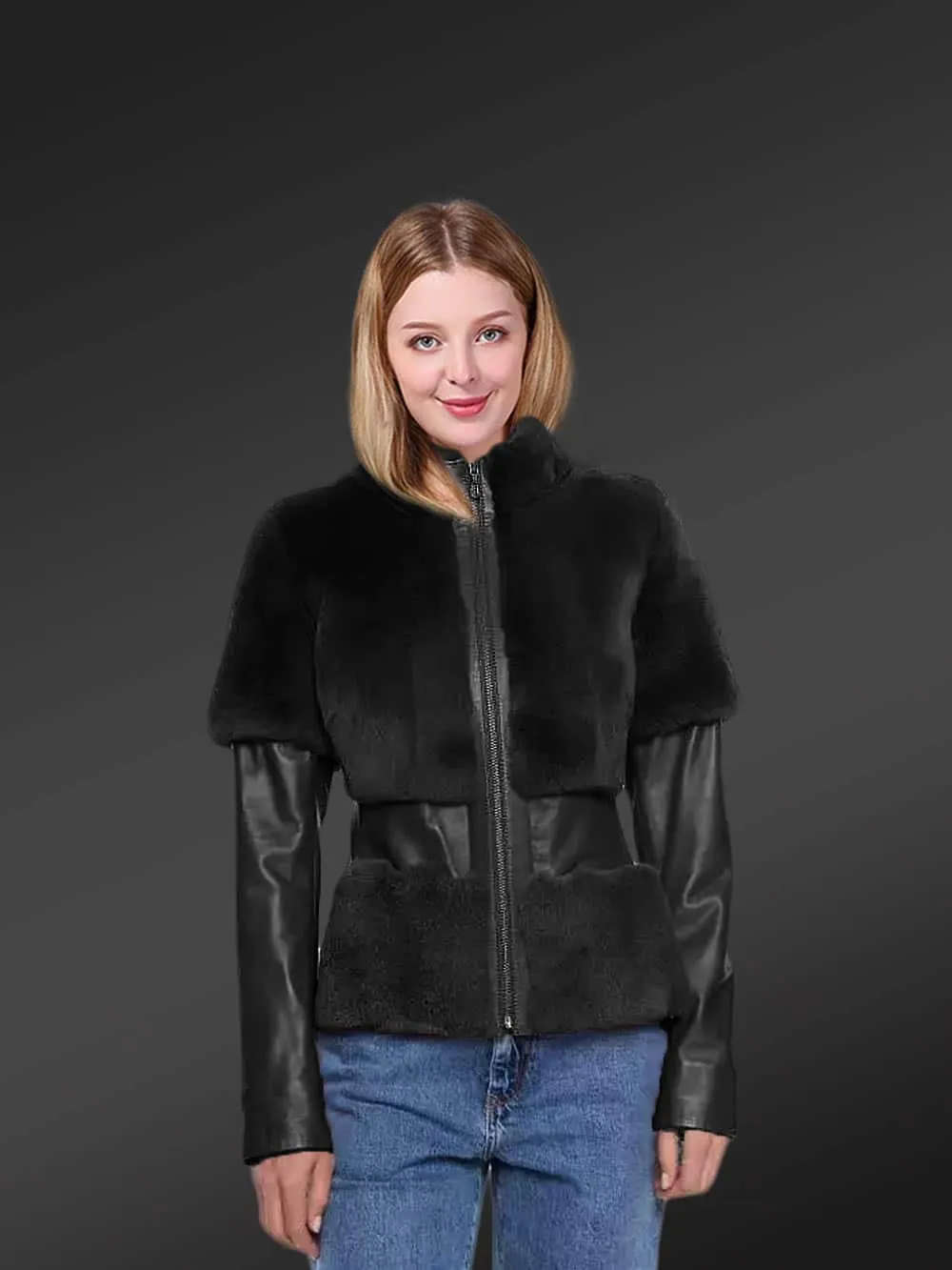 Premium Black Fur Coat for Sophisticated Ladies