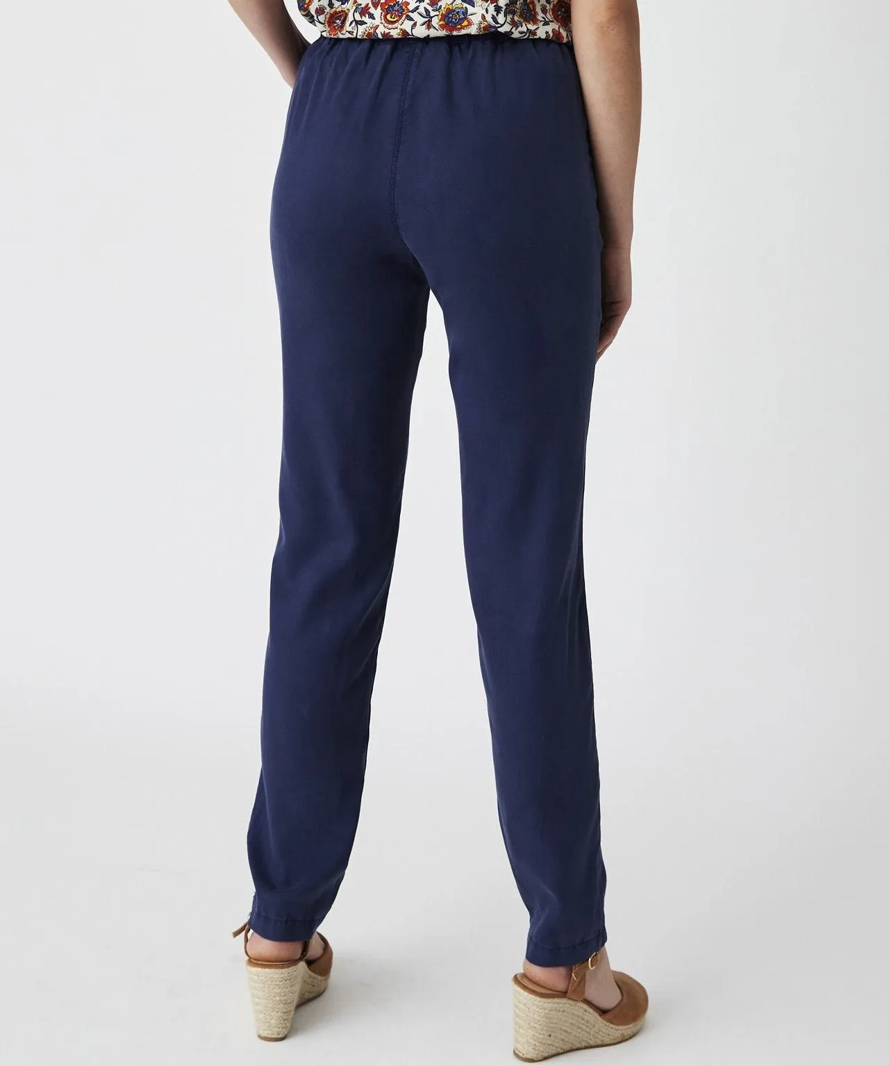 Lyocell Elastic Waist Trousers