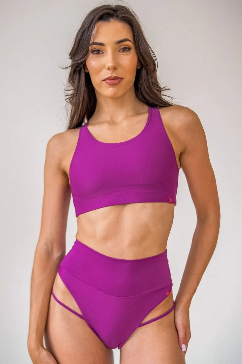 Purple Pole Dancing Open Back Top - Pole Addict Brand