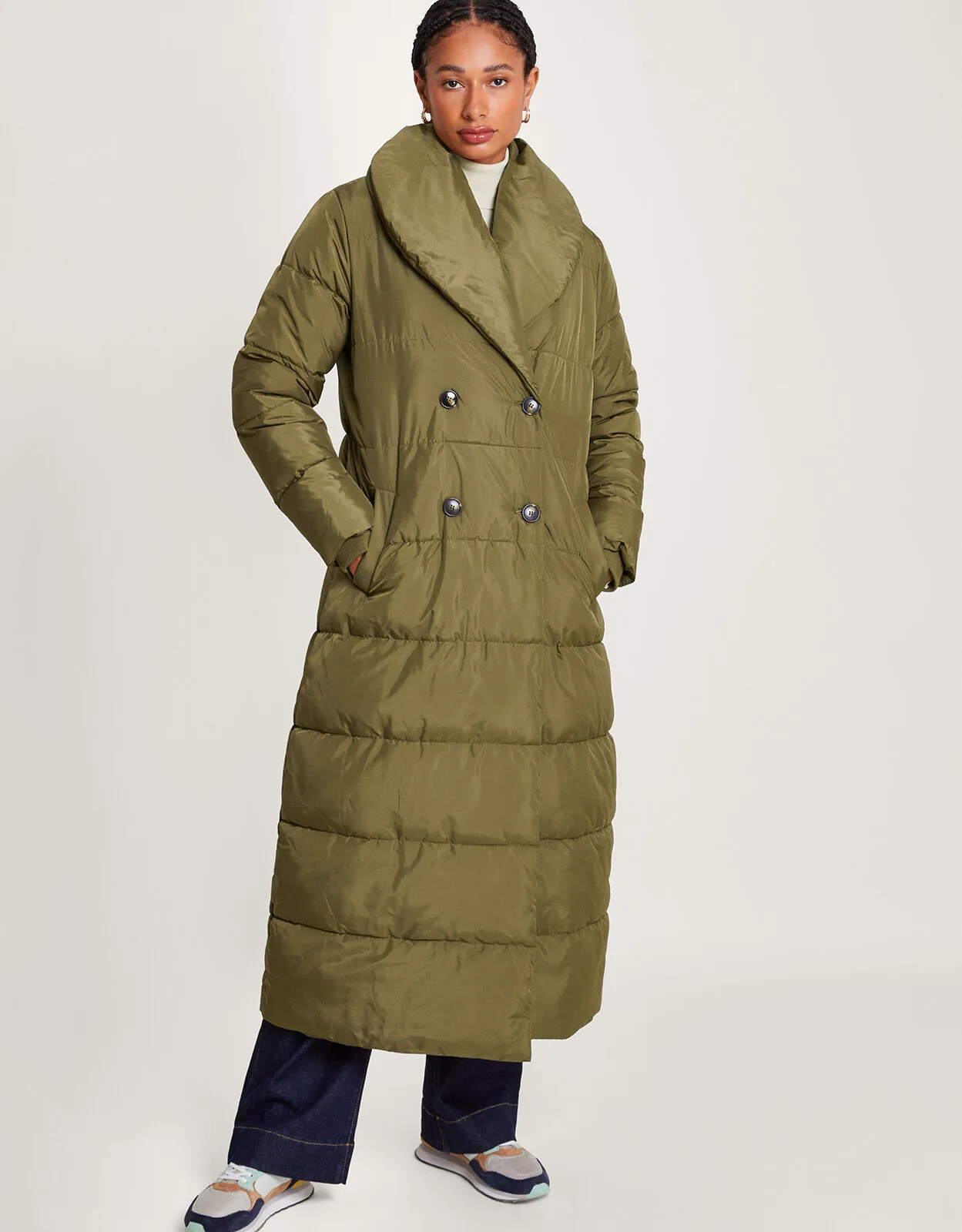 Recycled Polyester Green Shaw Coat