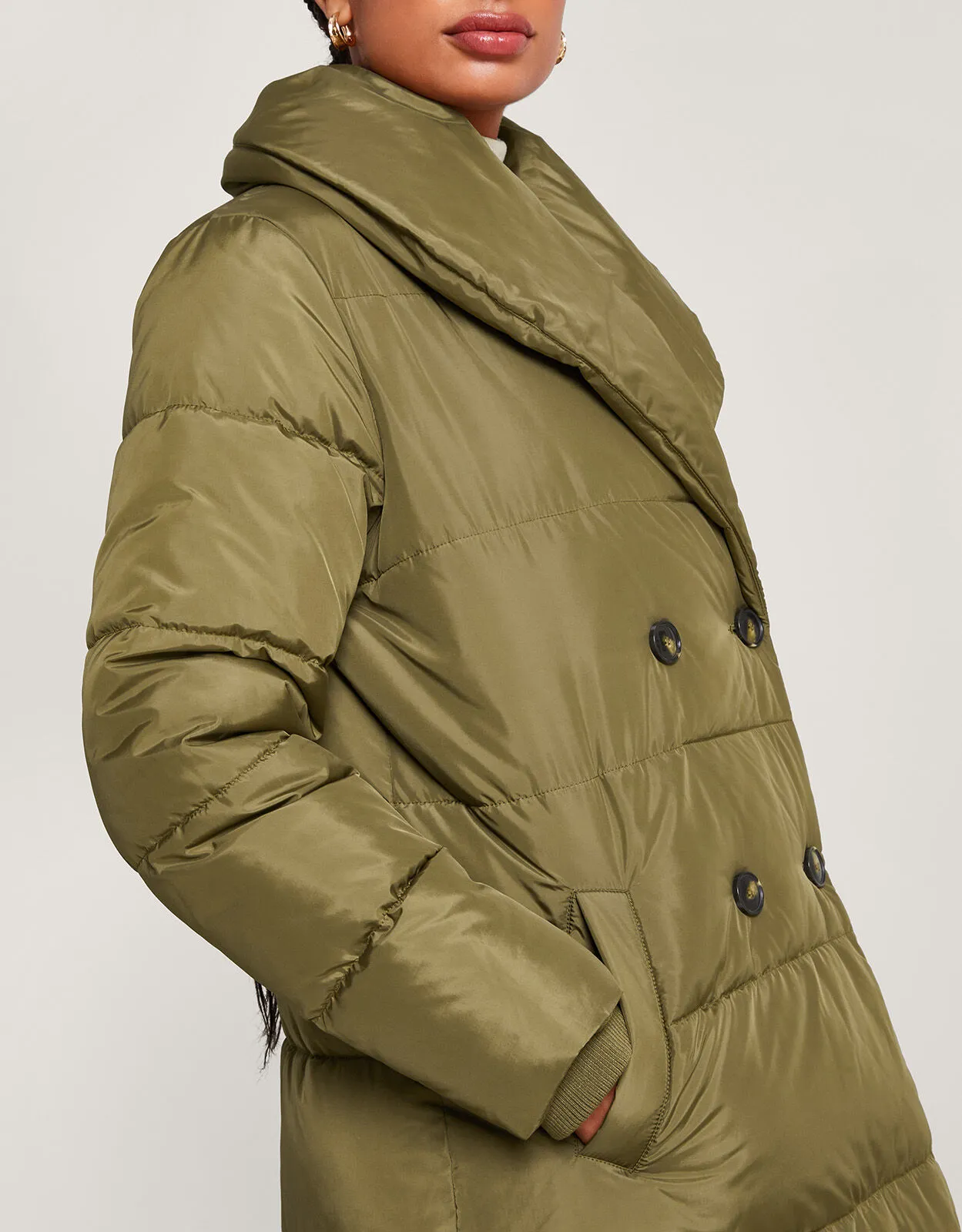 Recycled Polyester Green Shaw Coat