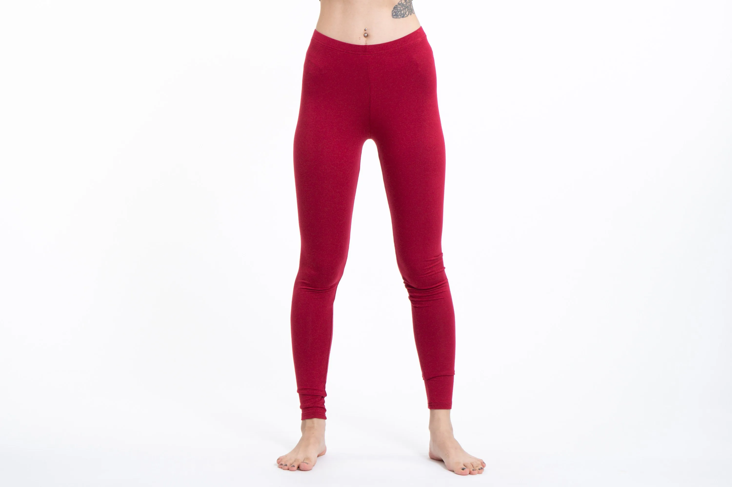 Red Cotton Leggings