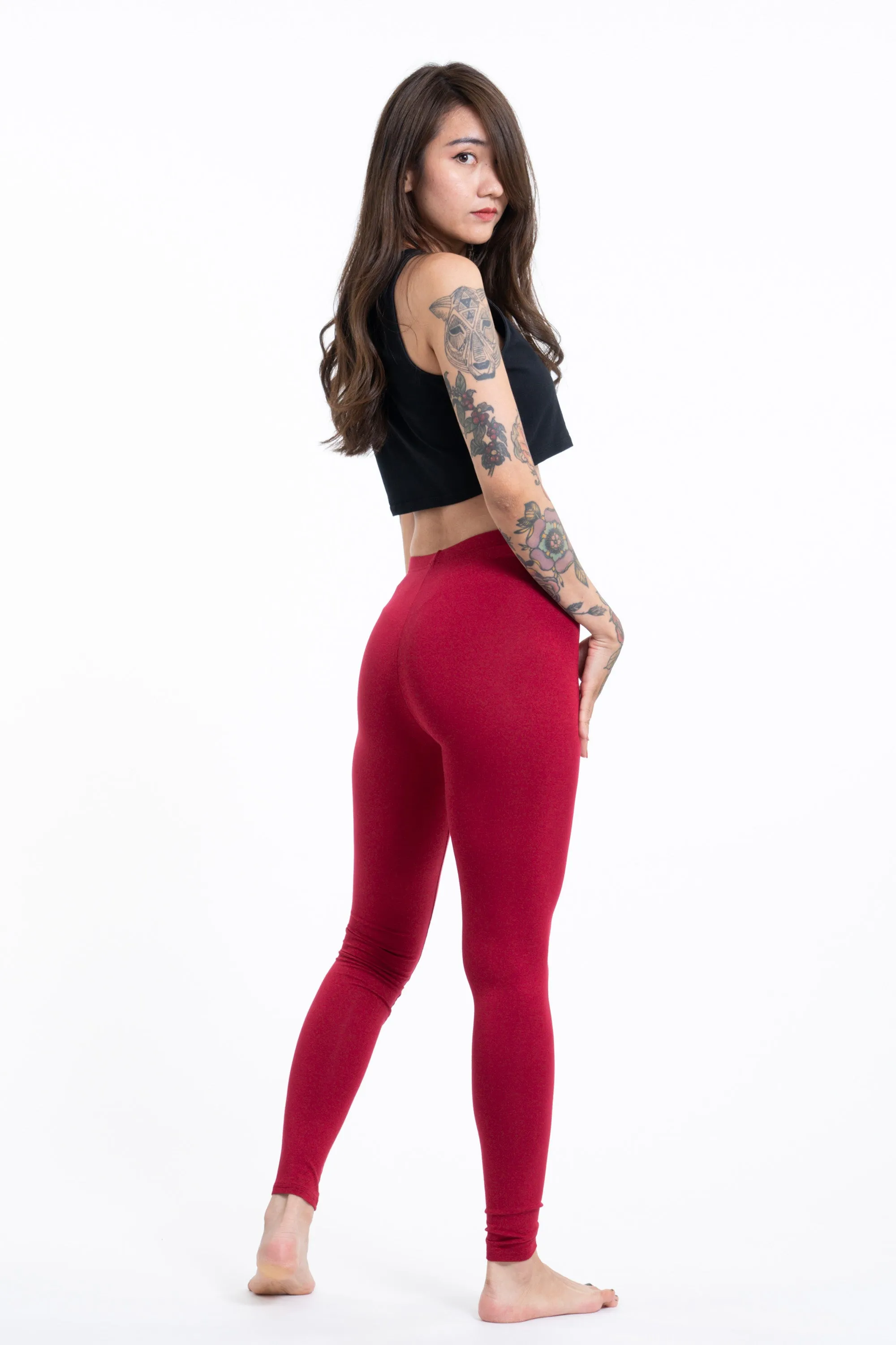 Red Cotton Leggings