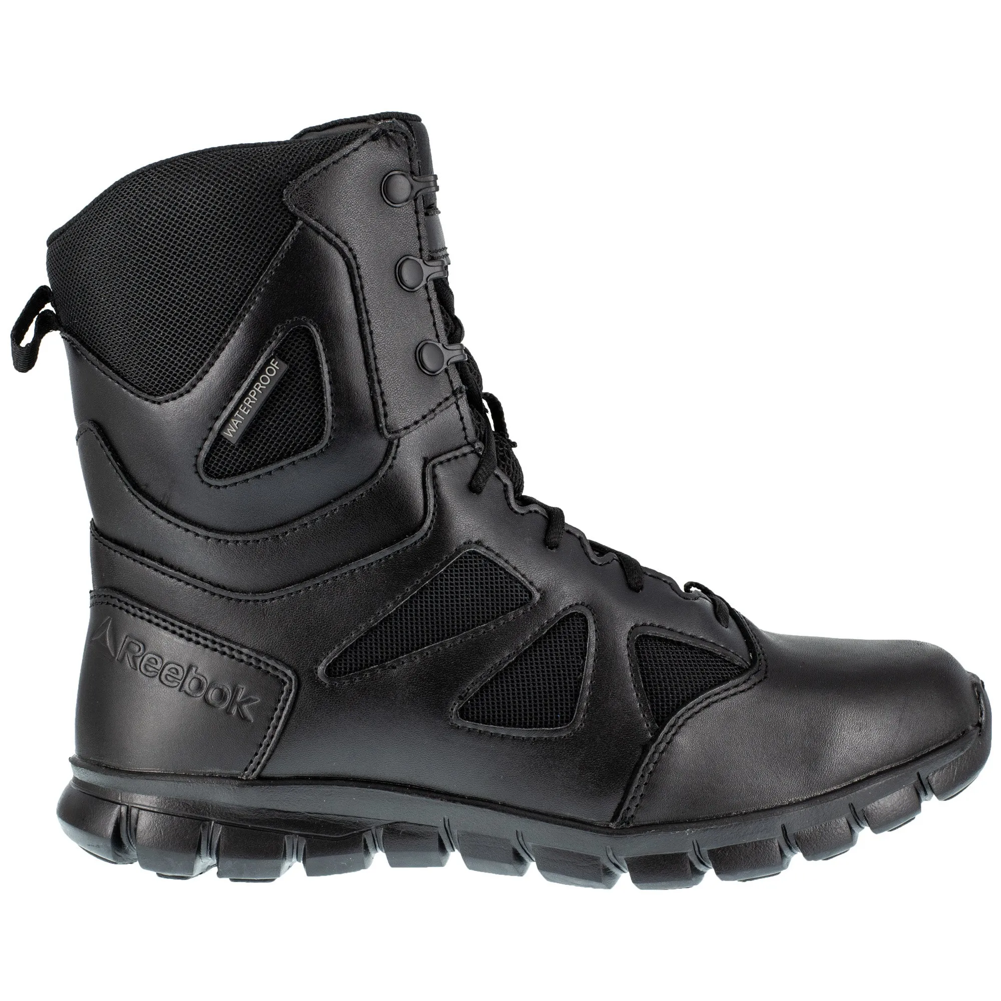 Reebok Men's Black Leather Military Boots - Sublite Tactical Zip WP