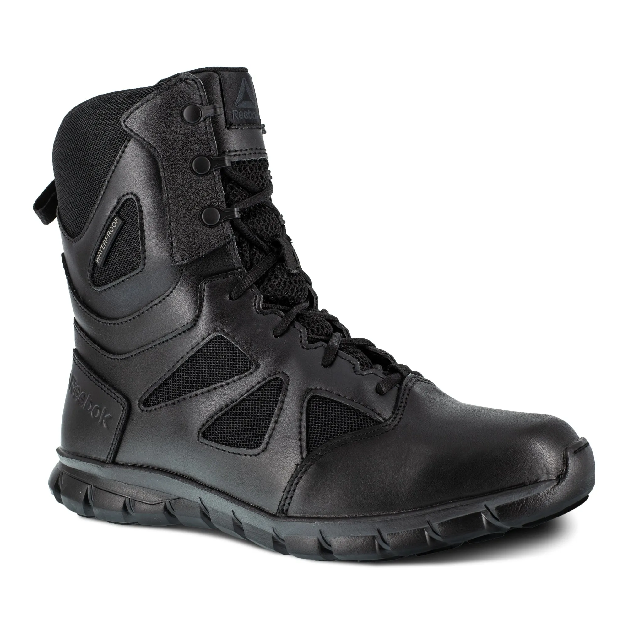 Reebok Men's Black Leather Military Boots - Sublite Tactical Zip WP