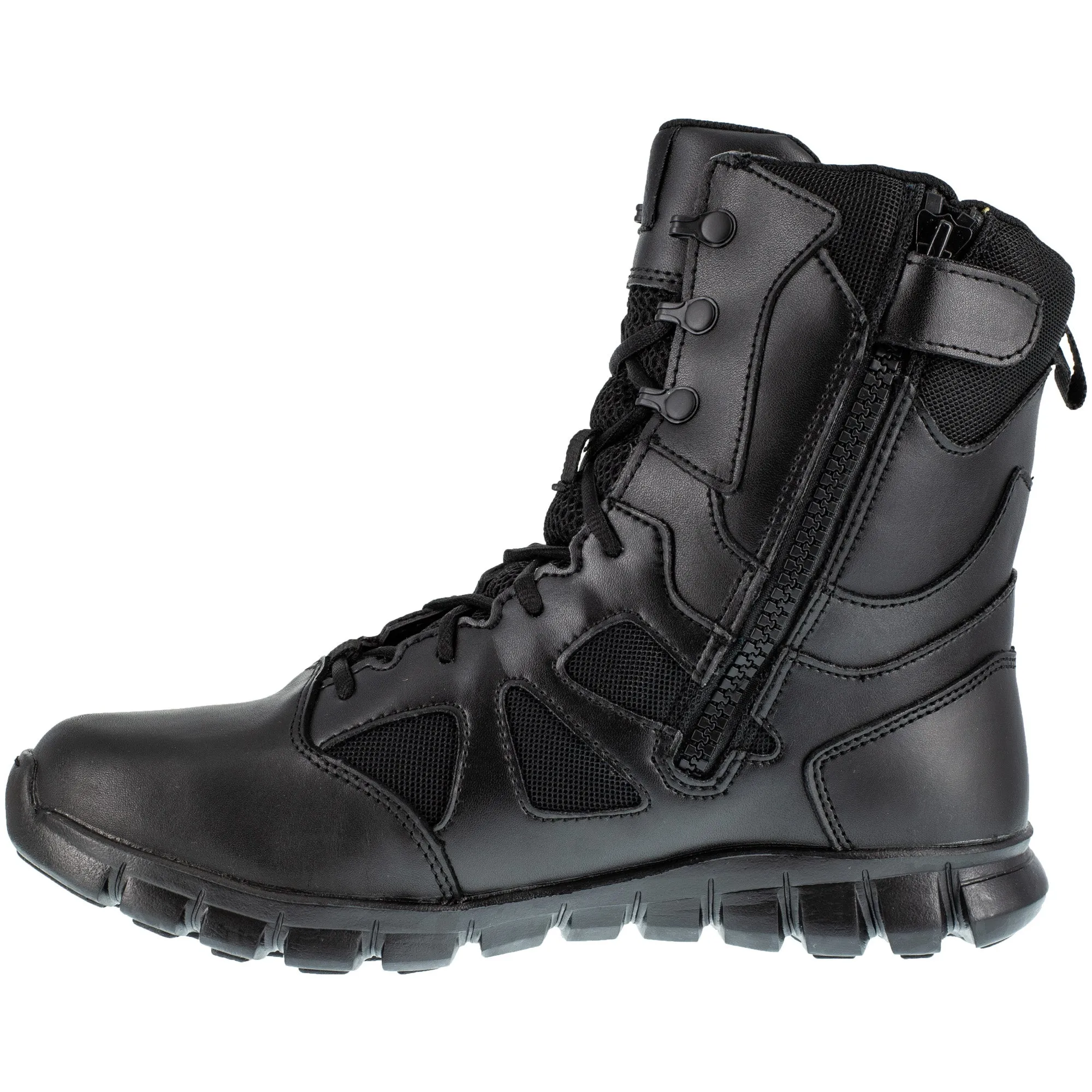 Reebok Men's Black Leather Military Boots - Sublite Tactical Zip WP