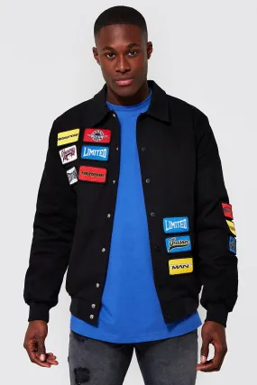Removable Badge Collared Bomber