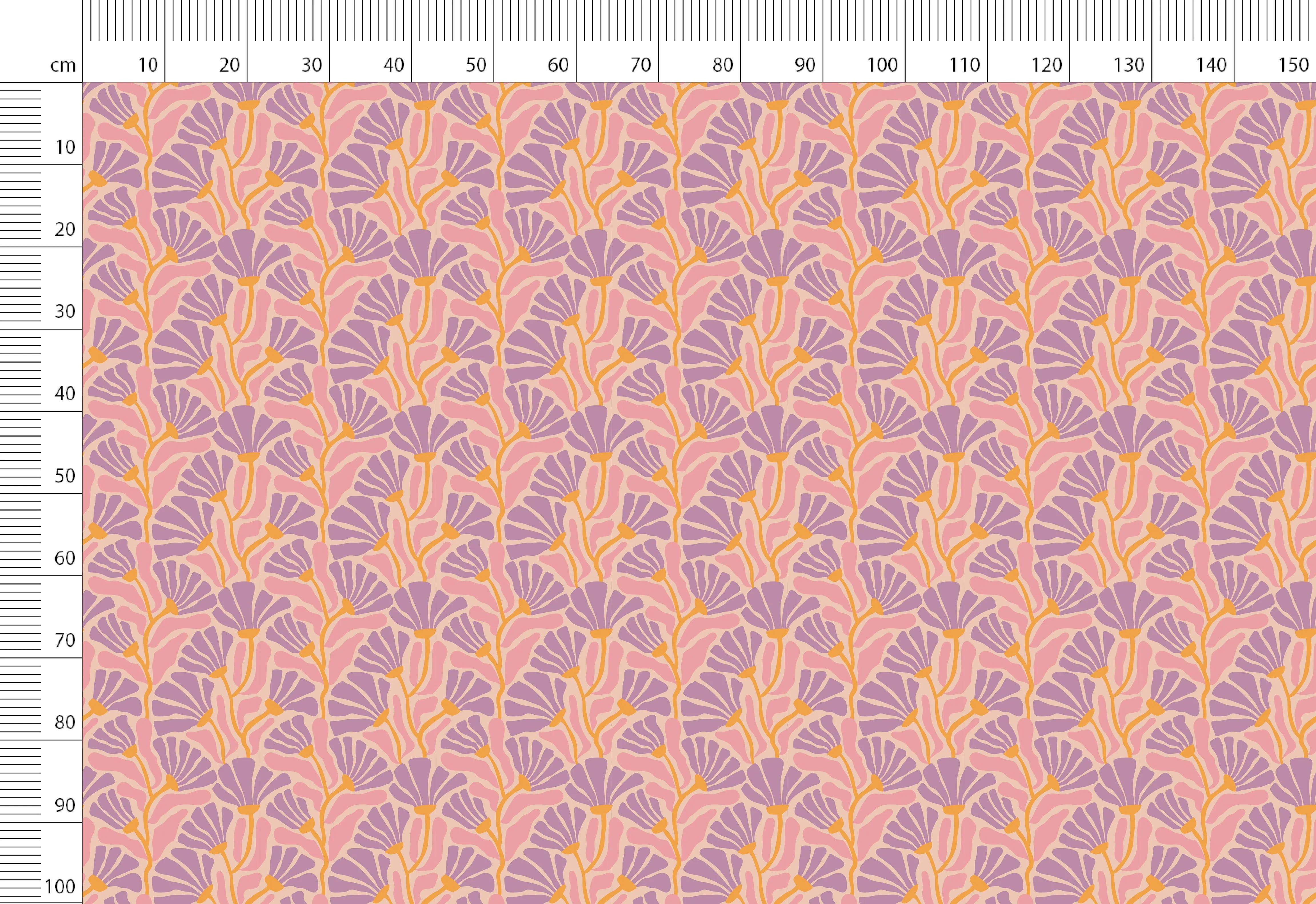 Retro Funky Flowers Print Linen Fabric - Ideal for Clothing, Bedding, Curtains & Upholstery