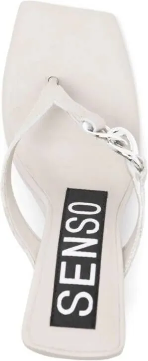 Grey Senso Helga II leather wedge sandals