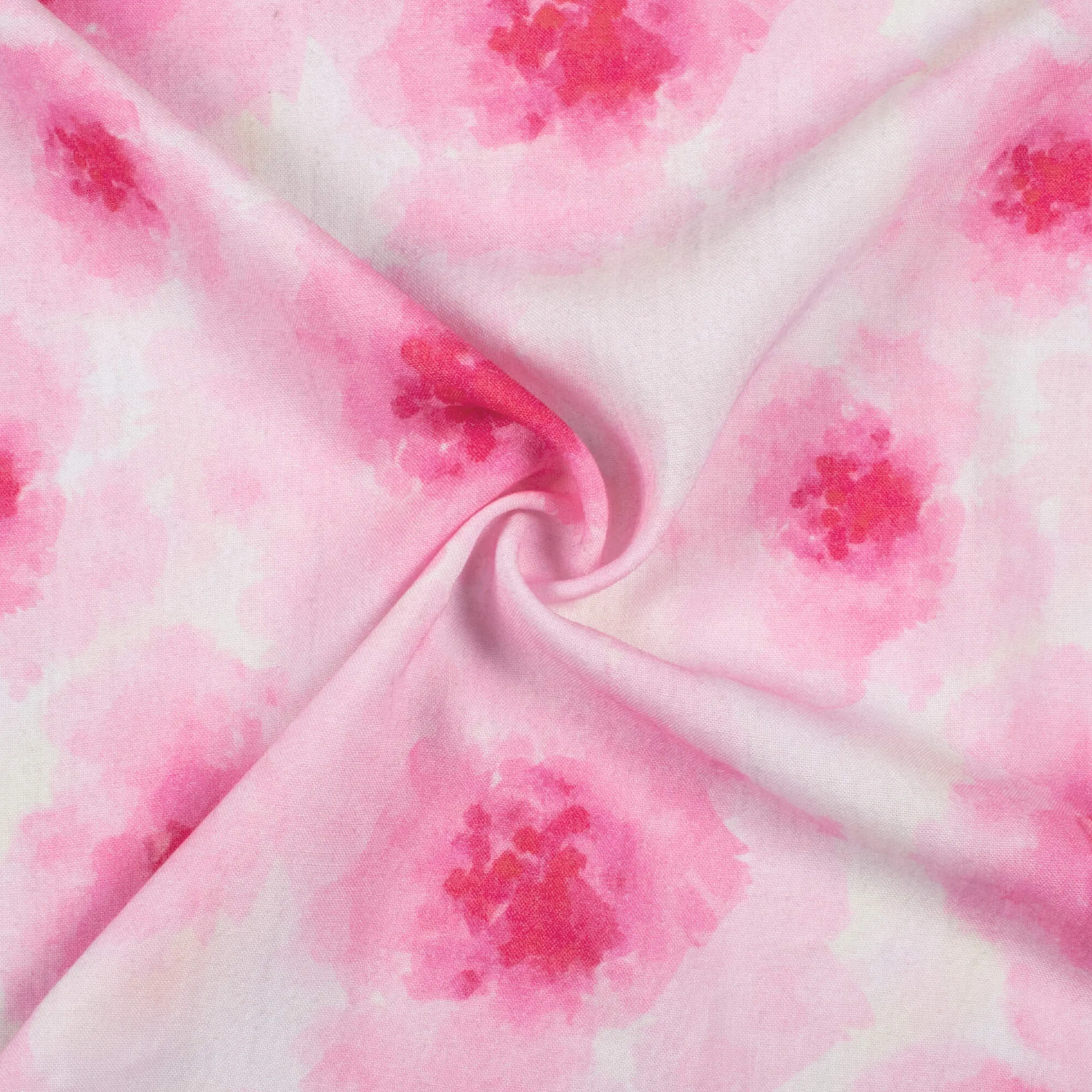 Shibori Pattern Viscose Rayon Fabric in Magenta Pink and White - 58 Width