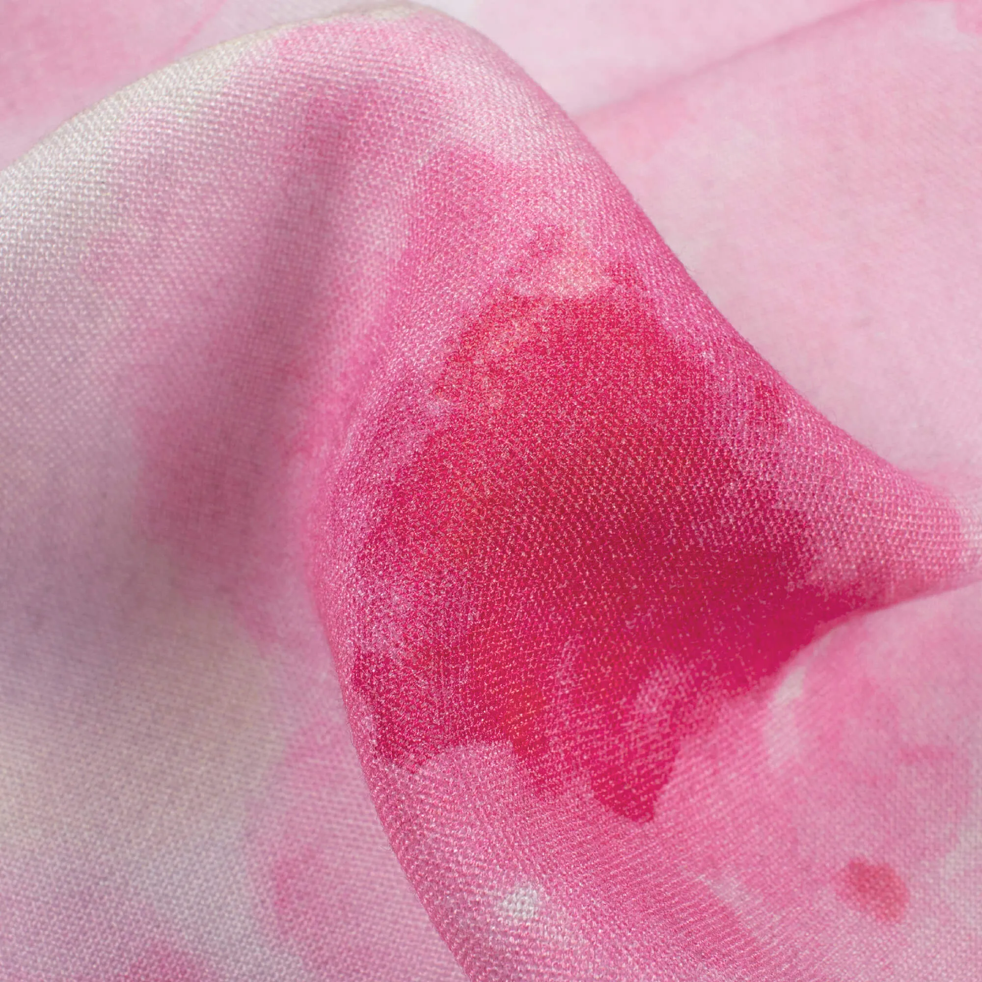 Shibori Pattern Viscose Rayon Fabric in Magenta Pink and White - 58 Width