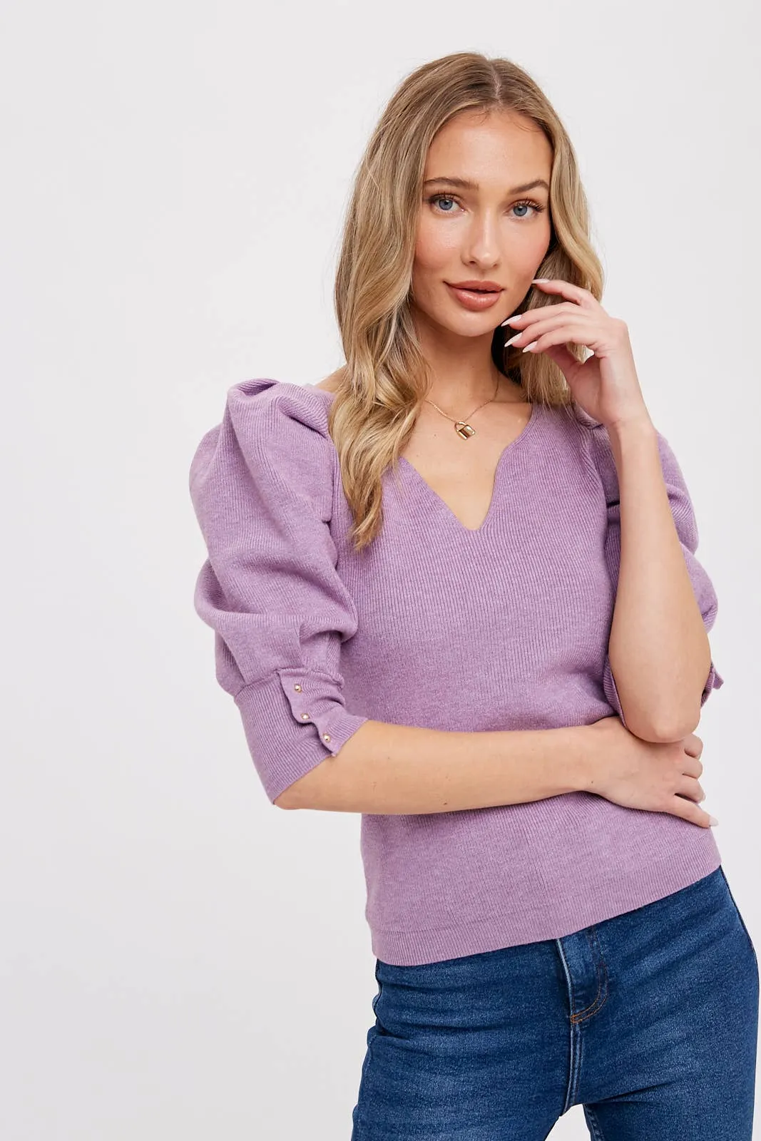 Short Sleeve Puff Pullover