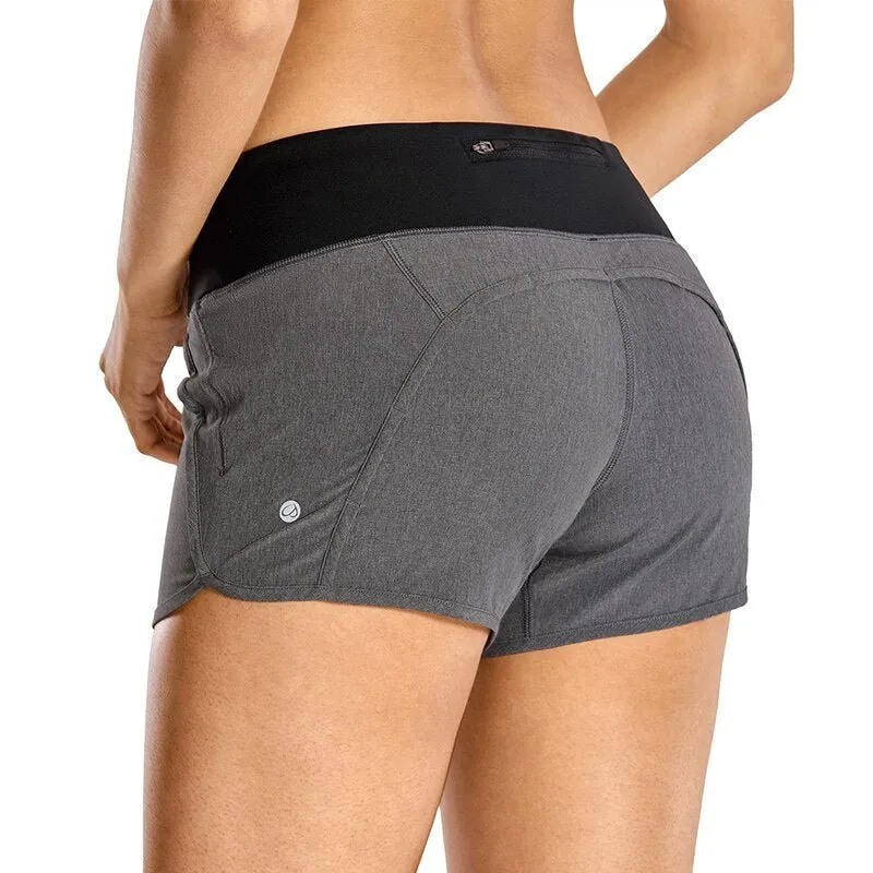 Women's Sport Shorts with Zippered Pocket CRZ Yoga - R403