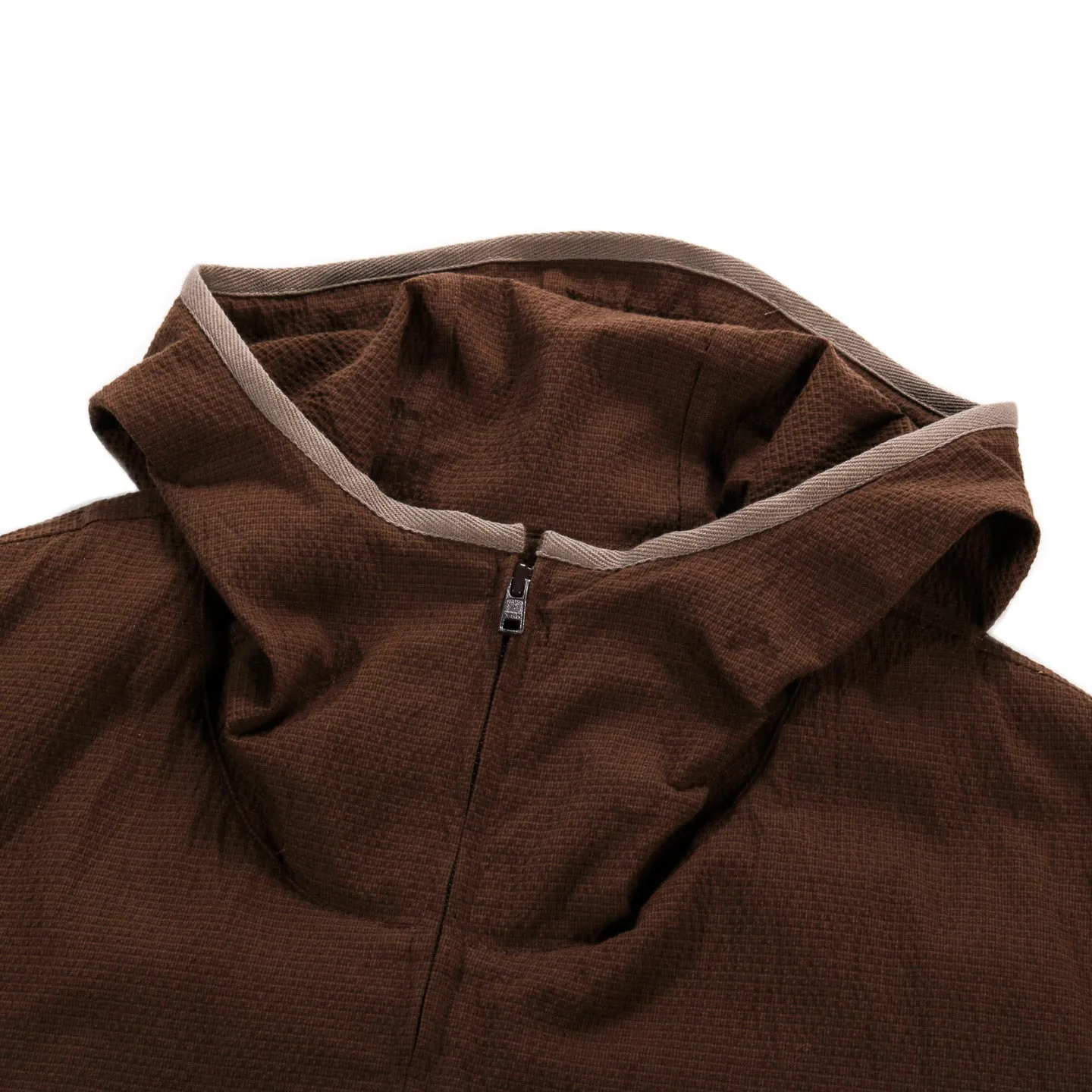 S.K. MANOR HILL Brown Puckered Cotton Wading Jacket