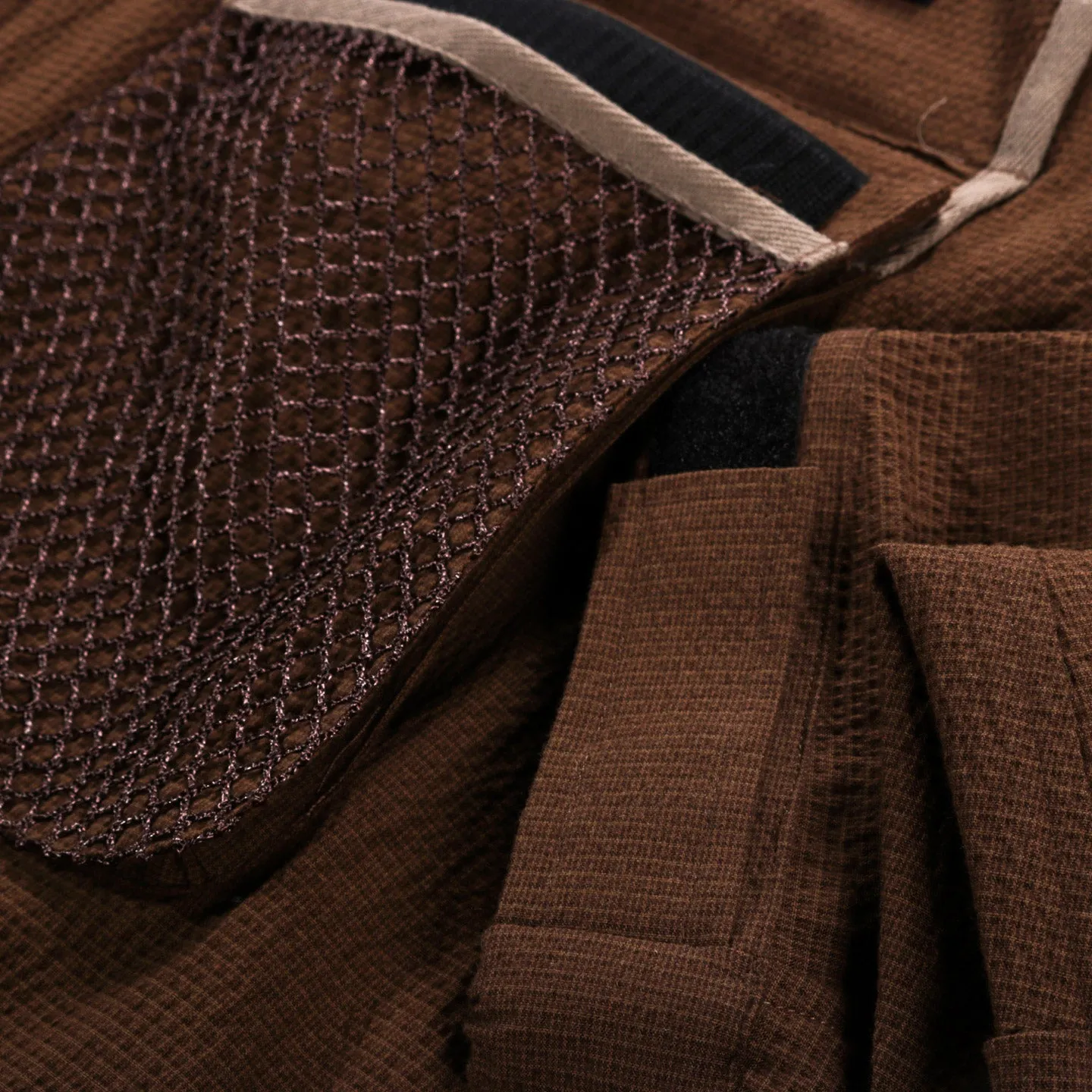 S.K. MANOR HILL Brown Puckered Cotton Wading Jacket