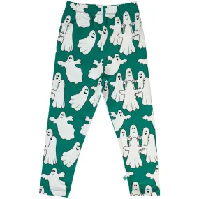 Smfolk Green Leggings for Kids with Ghosts