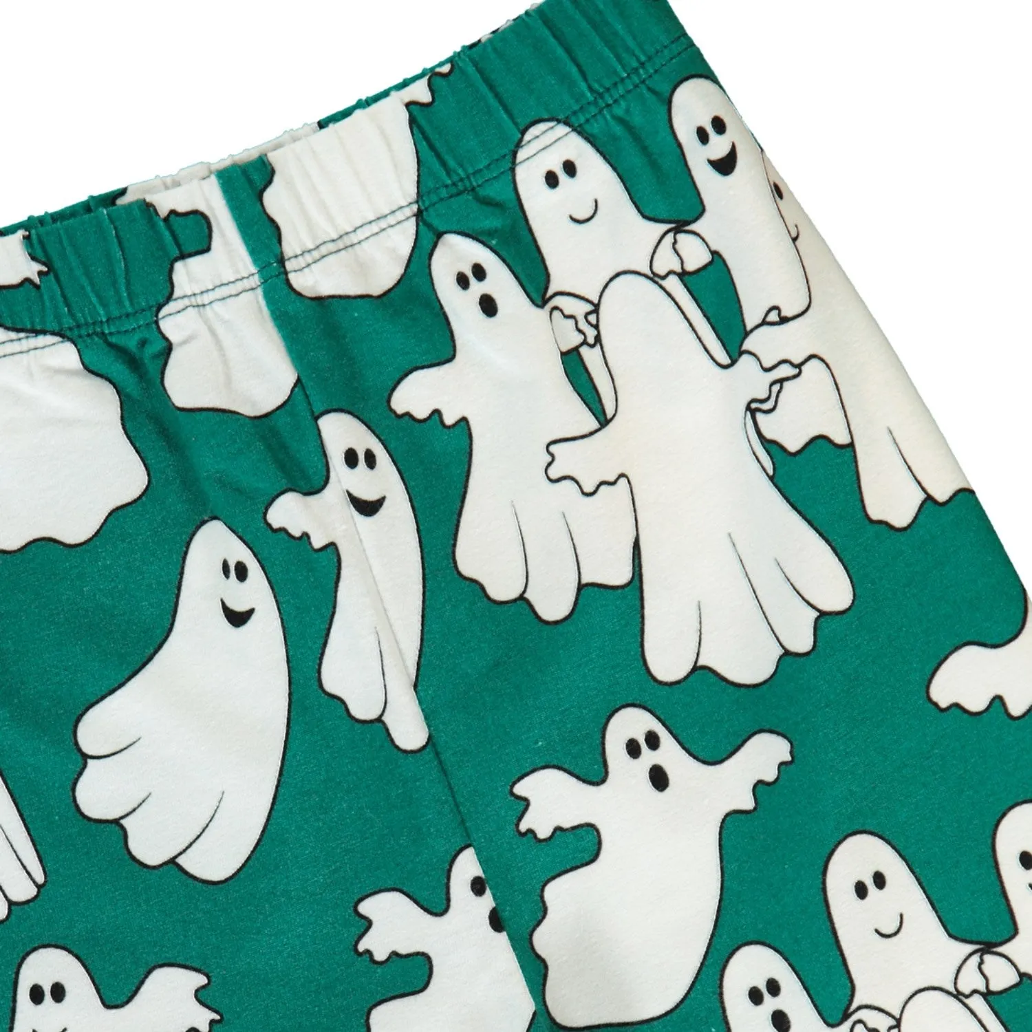 Smfolk Green Leggings for Kids with Ghosts