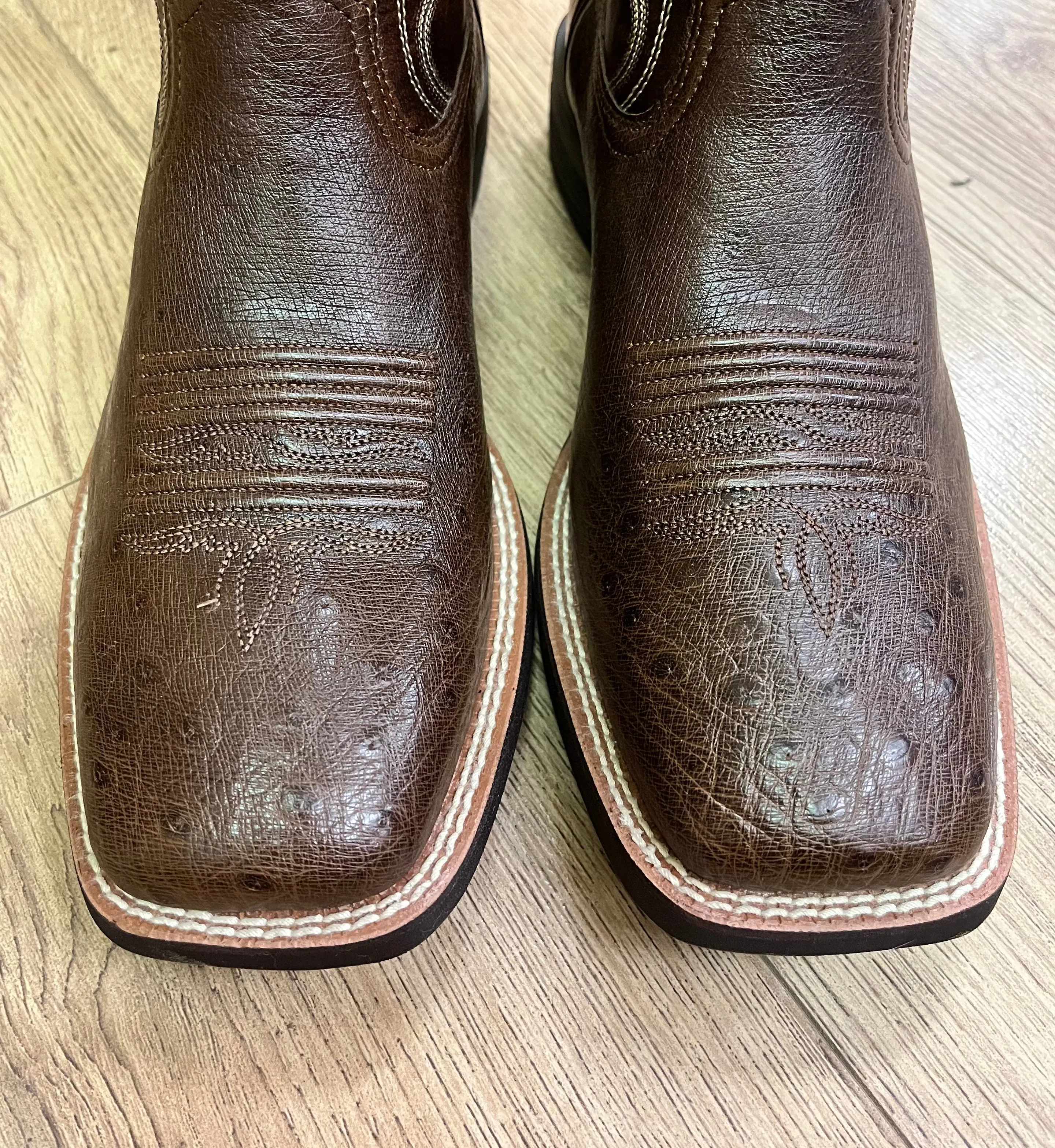 Smooth Ostrich Dark Tobacco Cowboy Boots for Men by Ariat - Style 10042473