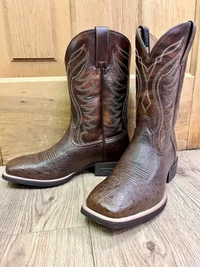 Smooth Ostrich Dark Tobacco Cowboy Boots for Men by Ariat - Style 10042473