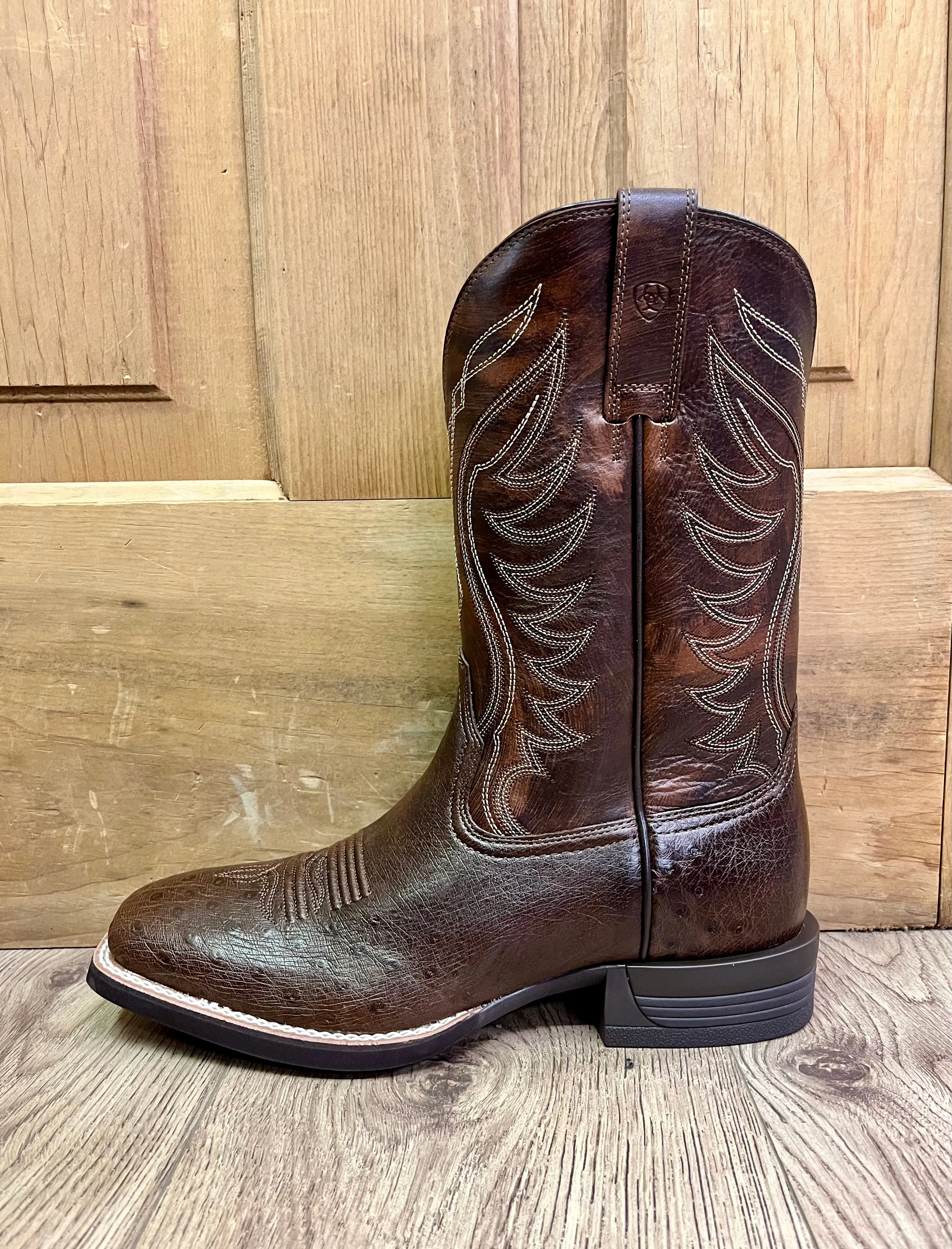 Smooth Ostrich Dark Tobacco Cowboy Boots for Men by Ariat - Style 10042473