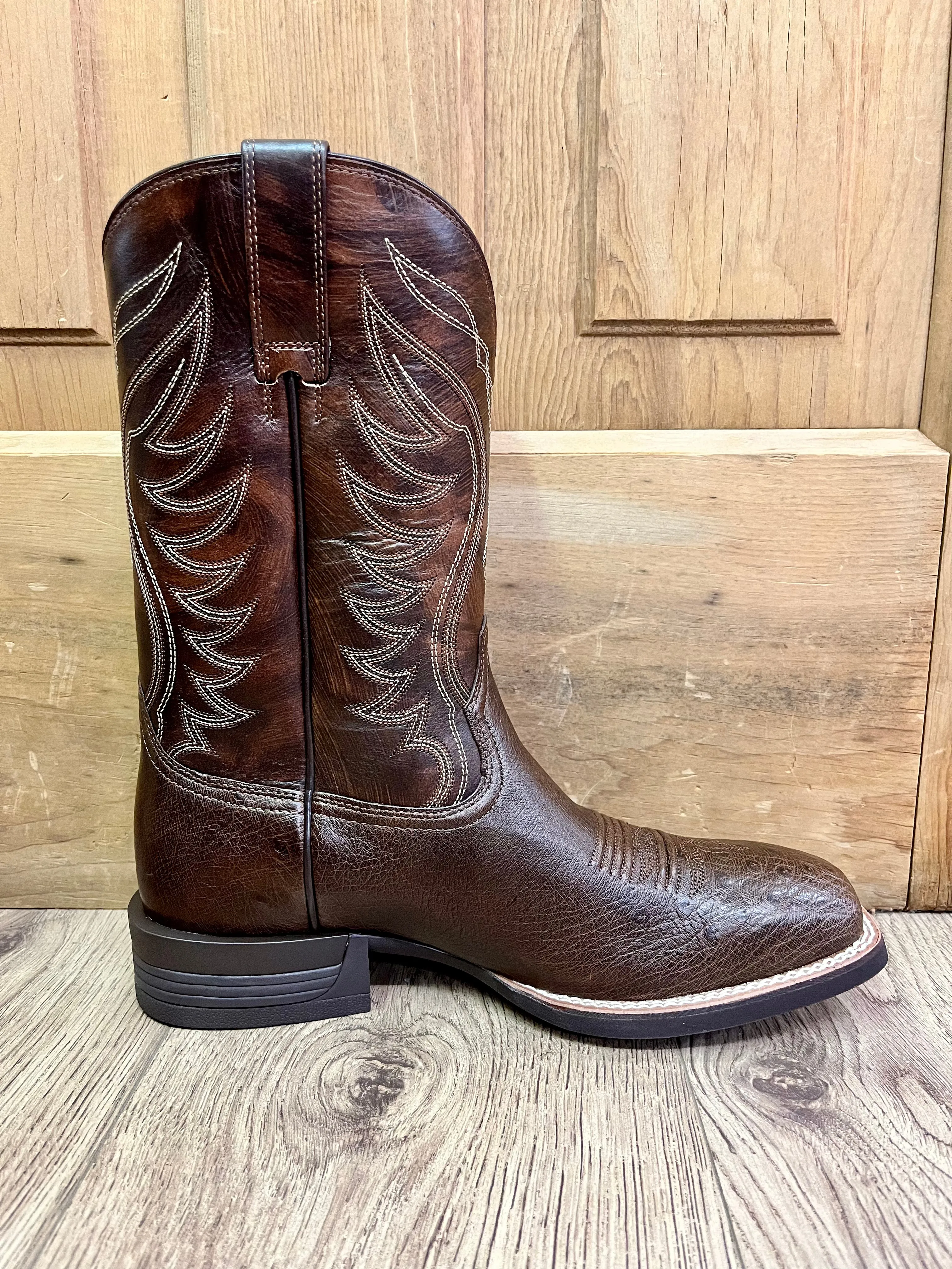 Smooth Ostrich Dark Tobacco Cowboy Boots for Men by Ariat - Style 10042473