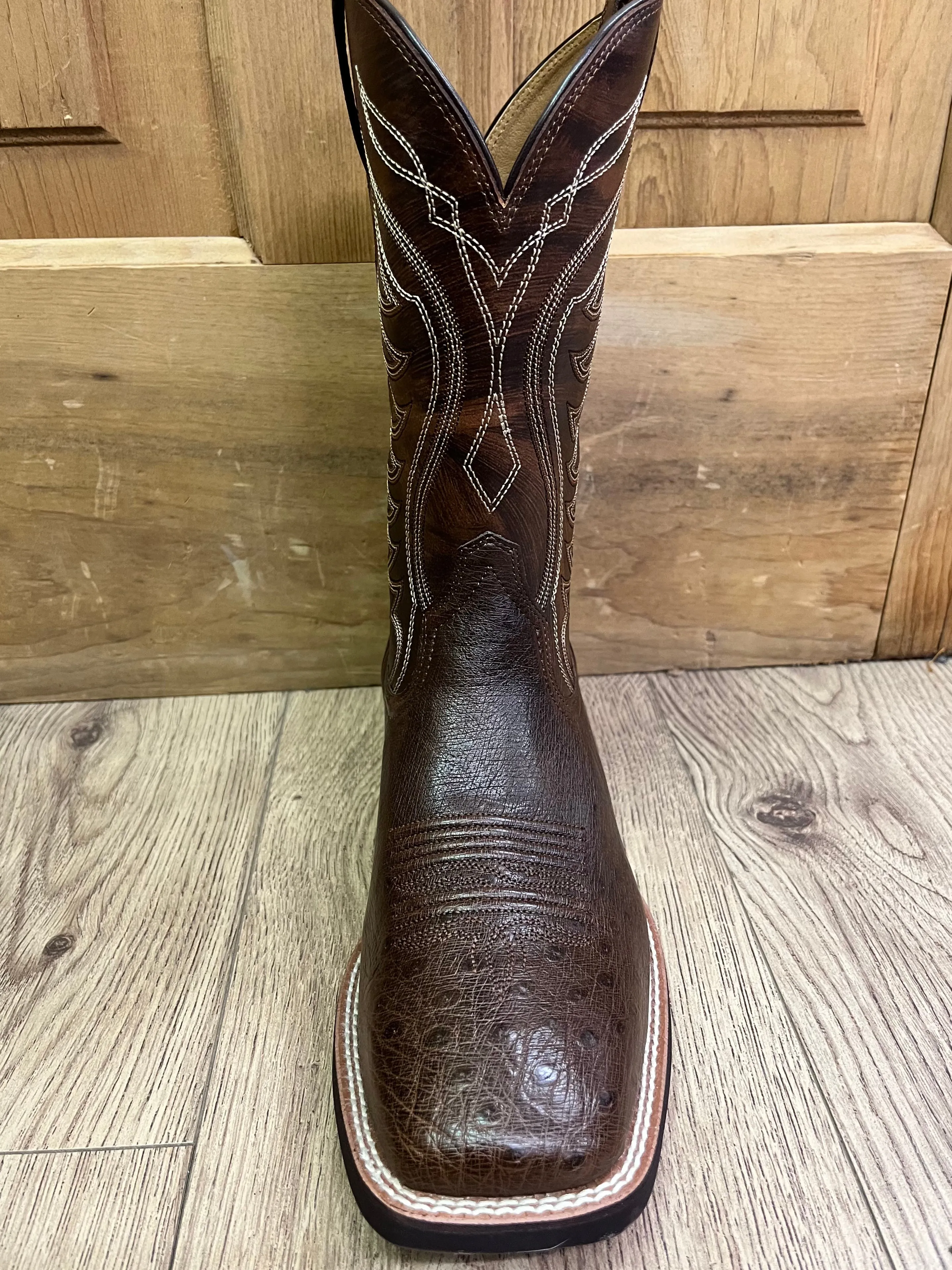 Smooth Ostrich Dark Tobacco Cowboy Boots for Men by Ariat - Style 10042473