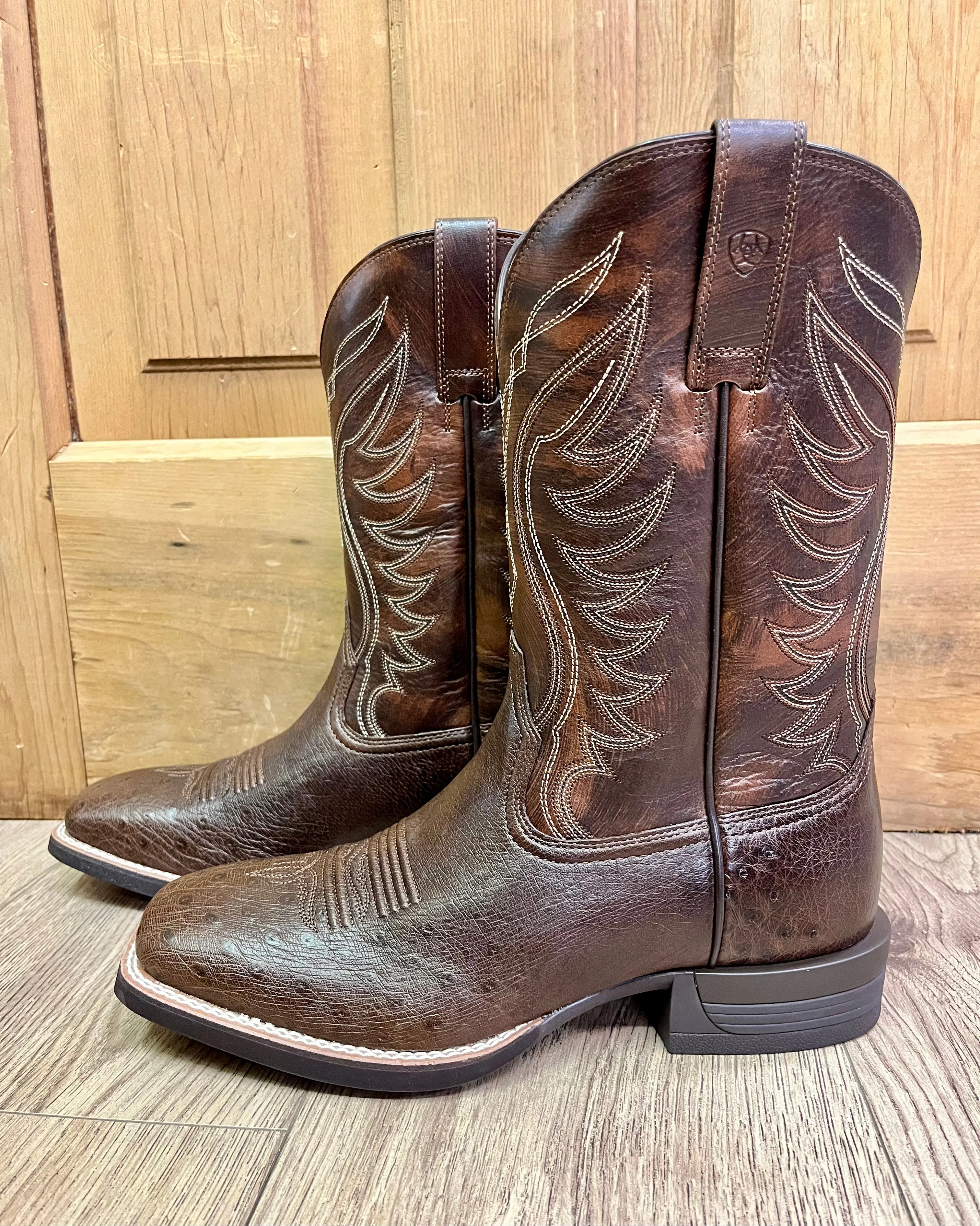 Smooth Ostrich Dark Tobacco Cowboy Boots for Men by Ariat - Style 10042473