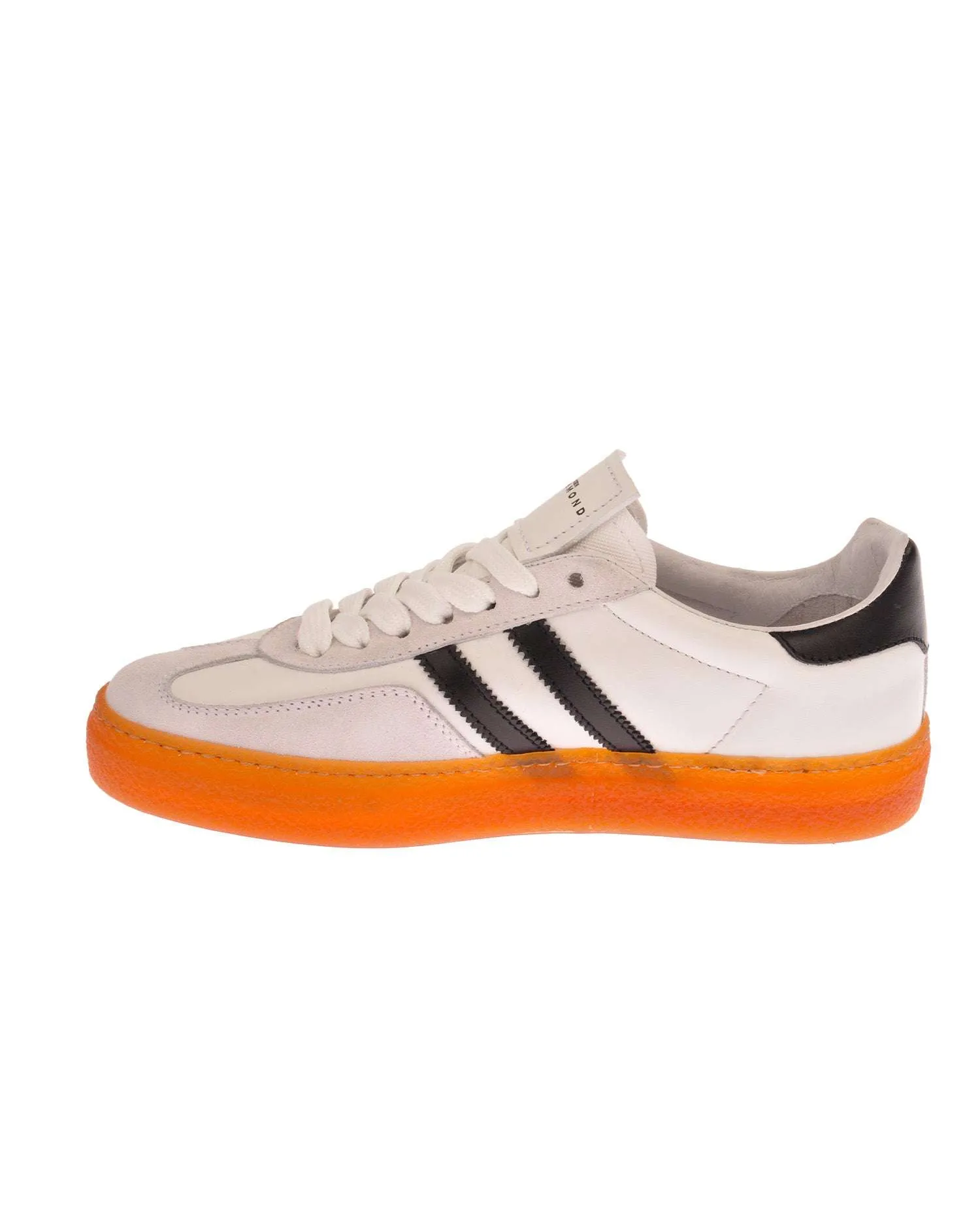 Sneakers in pelle con logo e bande laterali
