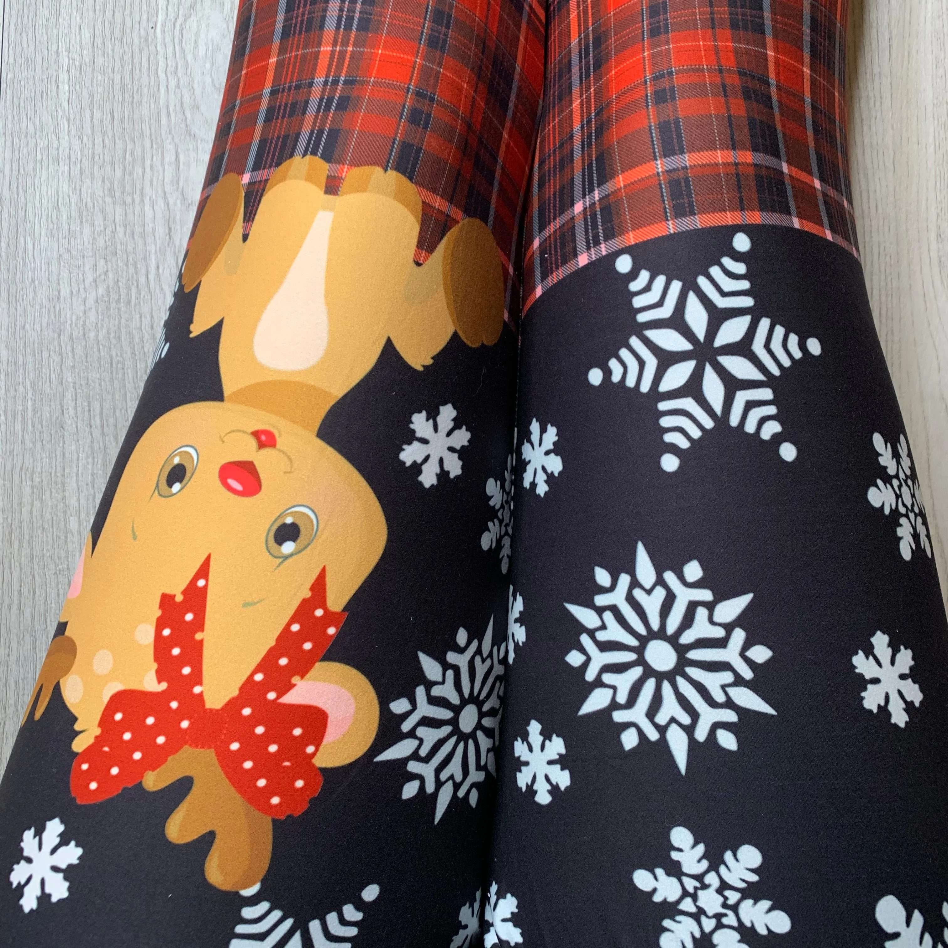 Soft Leggings with Little Reindeer Print