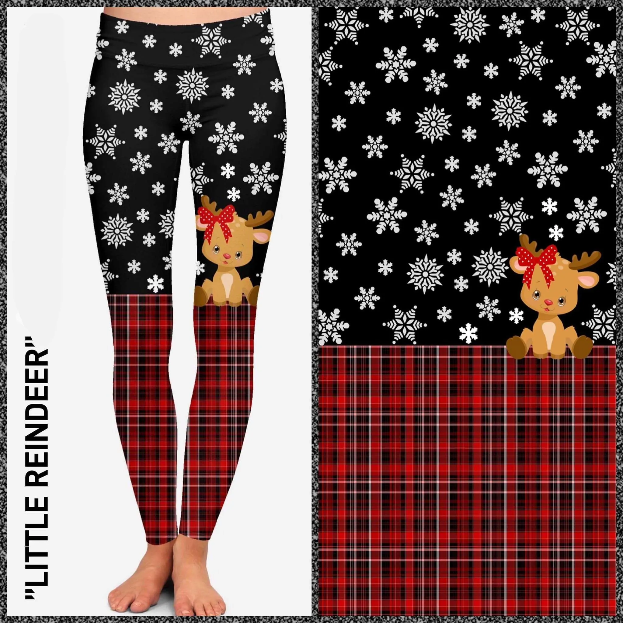 Soft Leggings with Little Reindeer Print