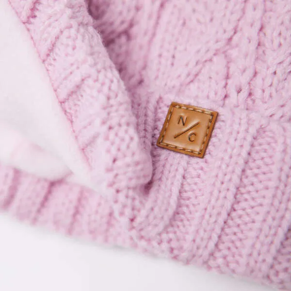 Soft Pink Cable Knit Hat - Northern Classics Classic