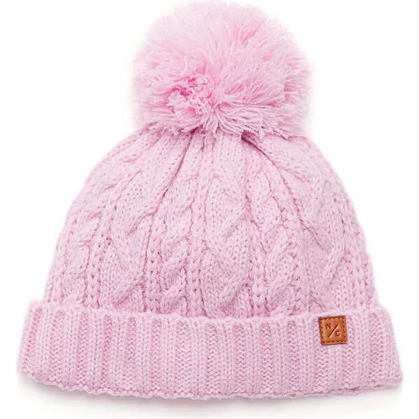 Soft Pink Cable Knit Hat - Northern Classics Classic