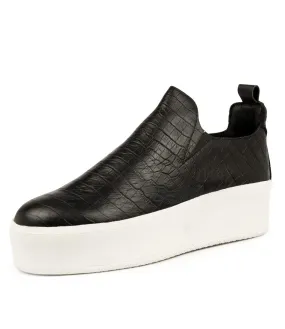 SOL SANA Finley Black Croc Leather Sneaker