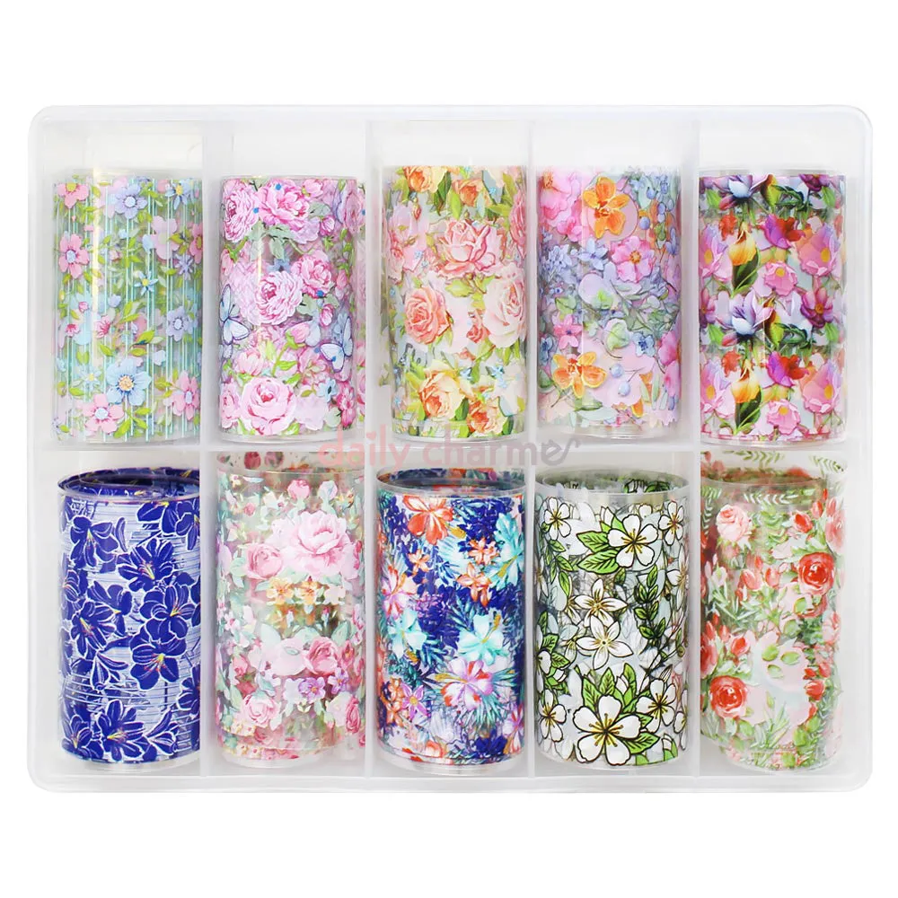 Spring Flowers Nail Art Foil Box