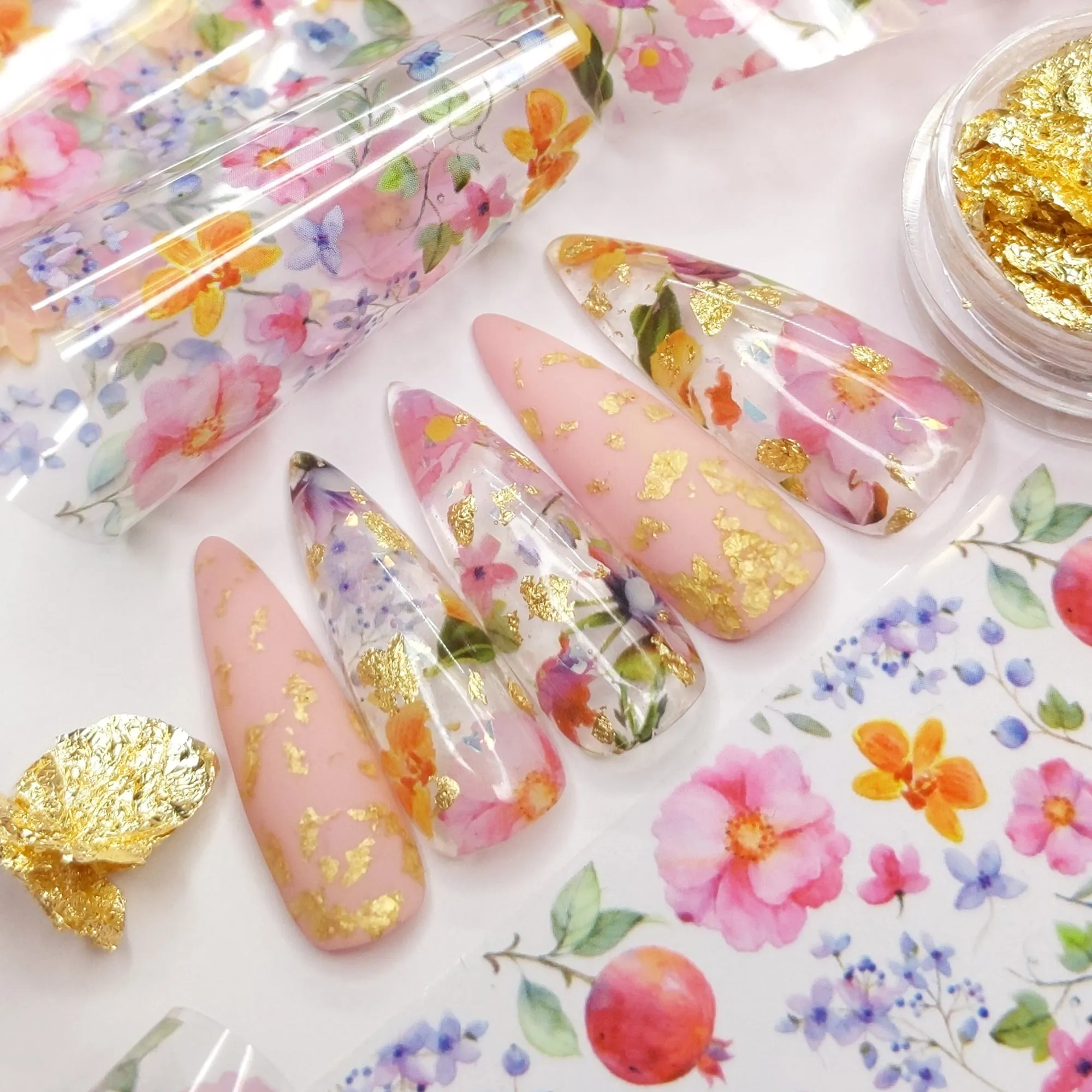 Spring Flowers Nail Art Foil Box