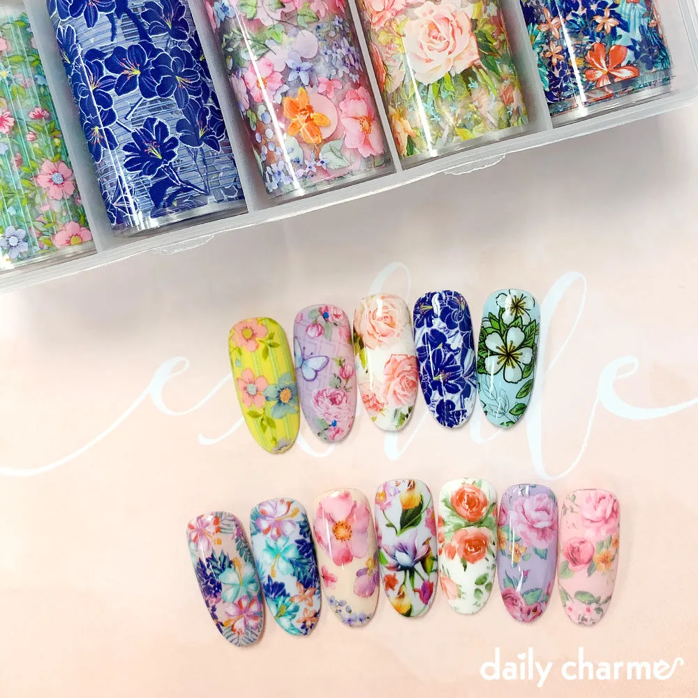 Spring Flowers Nail Art Foil Box