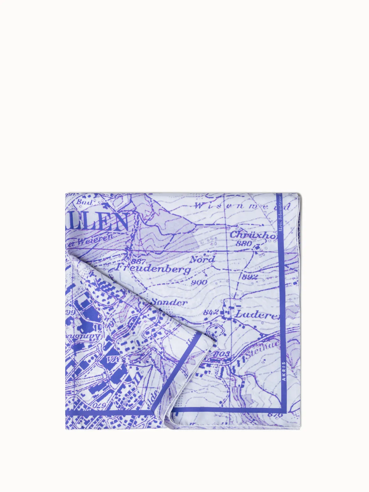 St. Gallen Map Print Silk Scarf