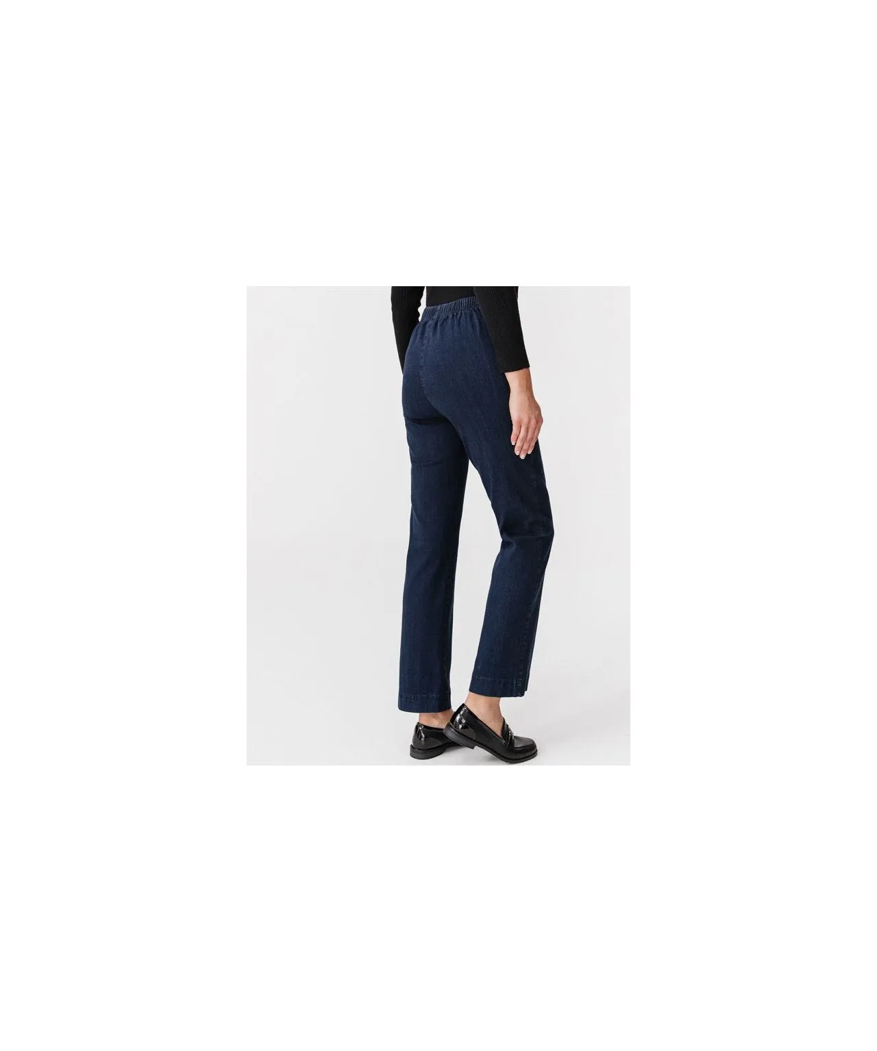 Straight Leg Pull-On Jean Trousers