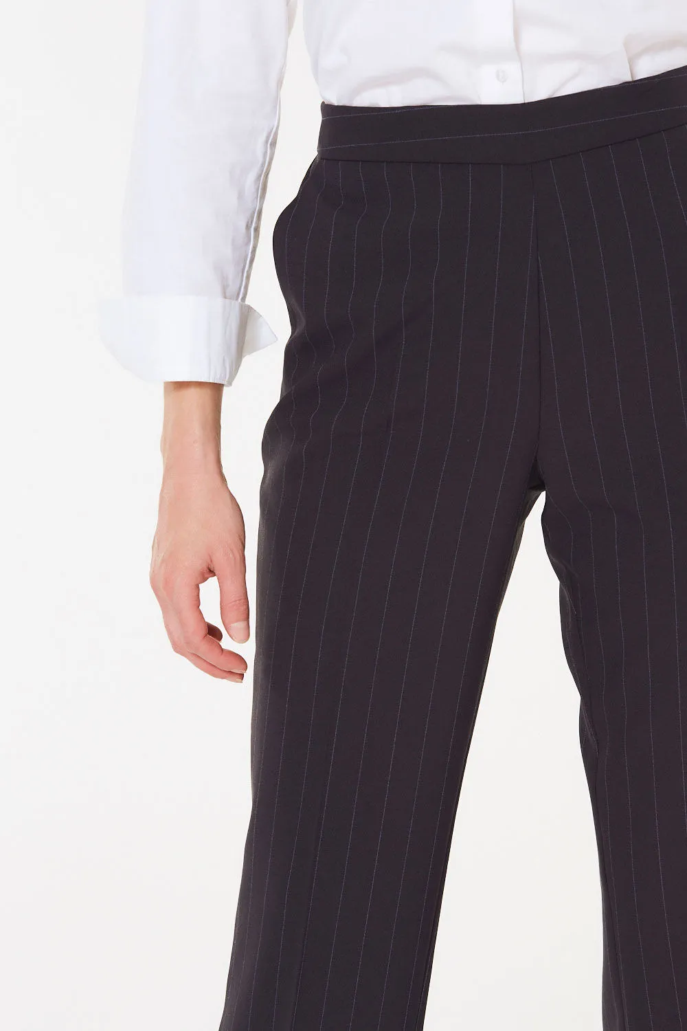 Elasticated Striped Straight Leg Trousers