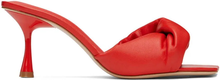 Red Twisted Front 70 Heeled Sandals by Studio Amelia