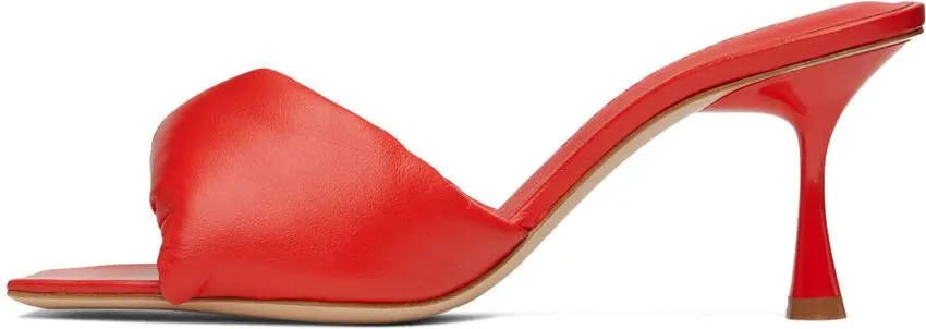 Red Twisted Front 70 Heeled Sandals by Studio Amelia