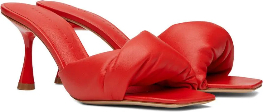 Red Twisted Front 70 Heeled Sandals by Studio Amelia