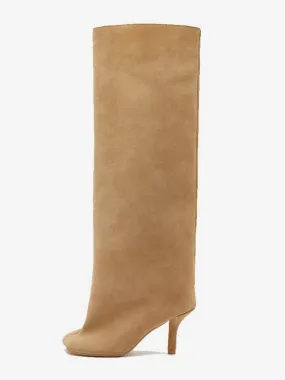 Suede High Heel Boots for Wide Calves