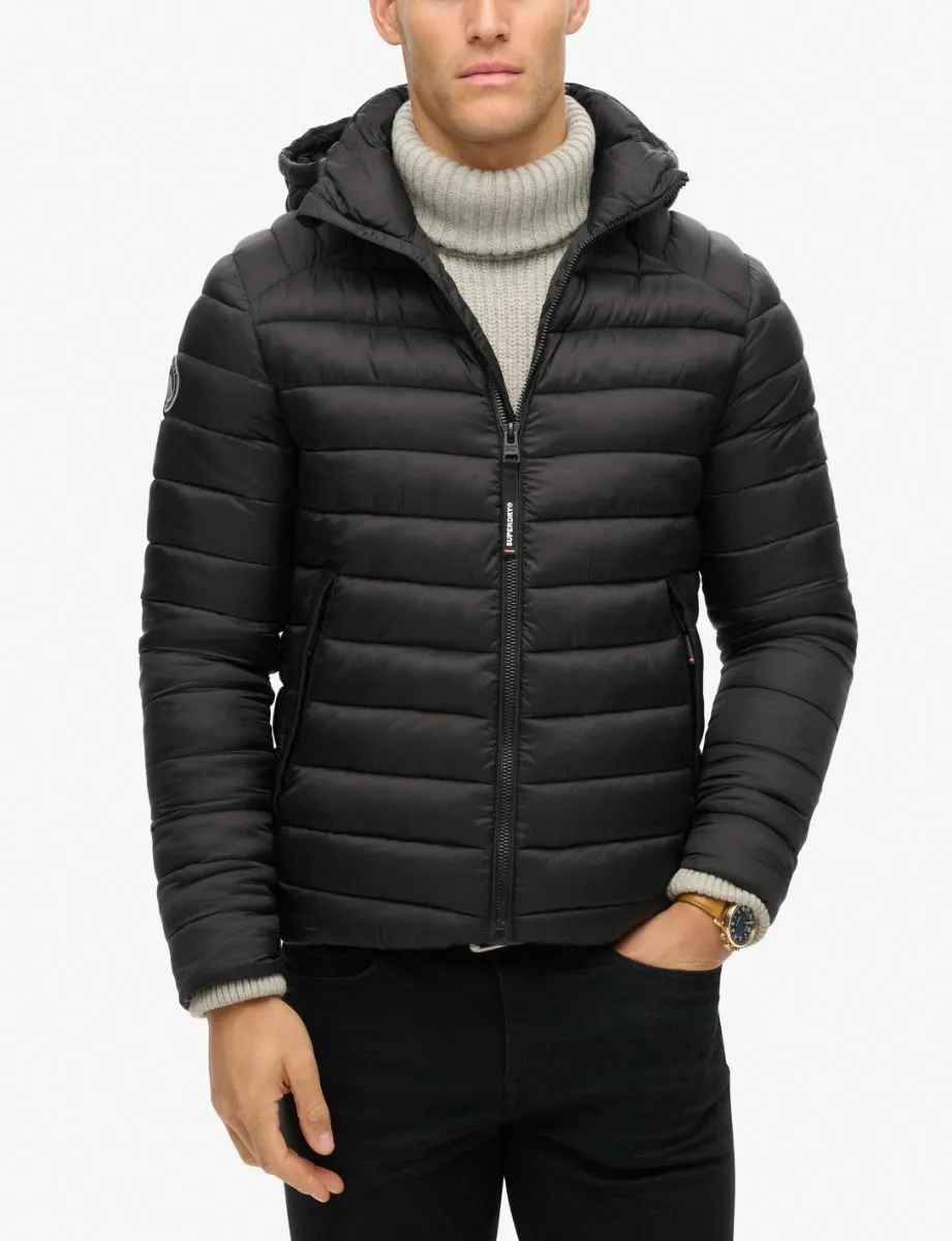 Superdry Hooded Fuji Sport Padded Black Jacket