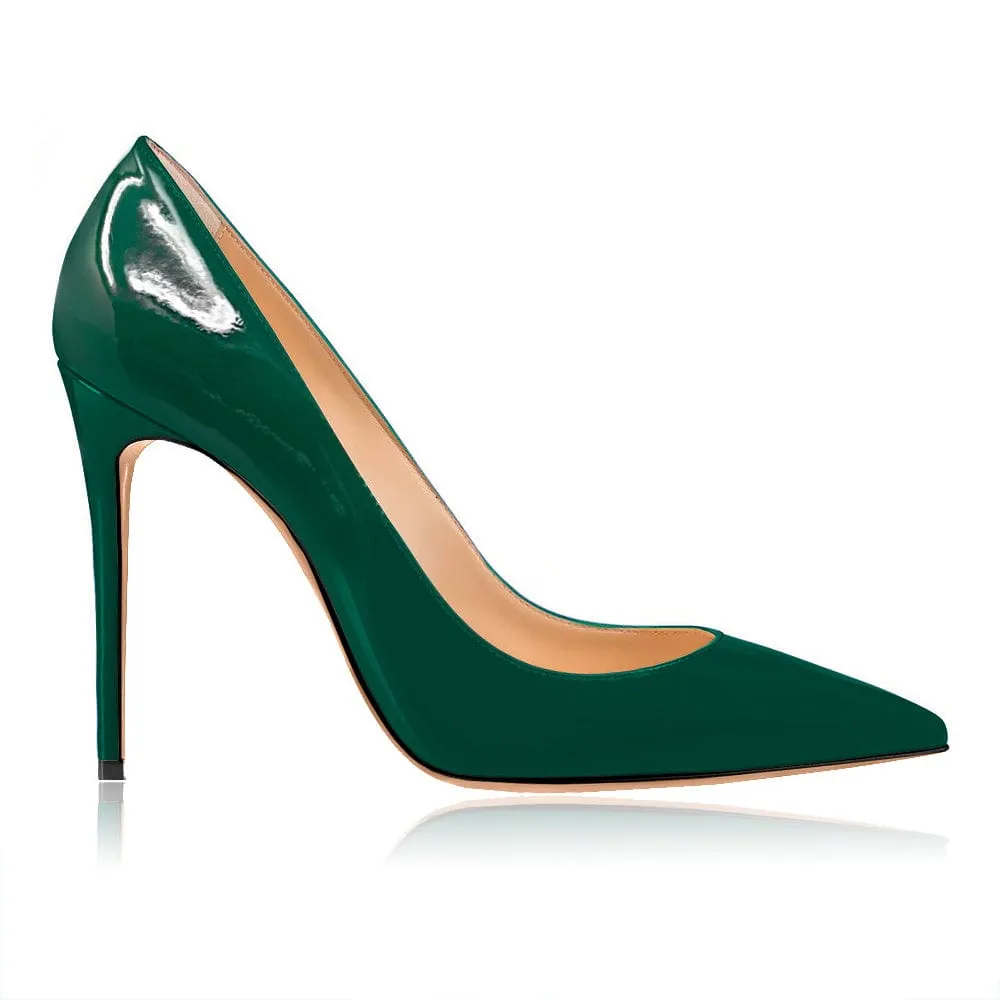 Swami Vernice Verde Vintage-Inspired 100mm Heels