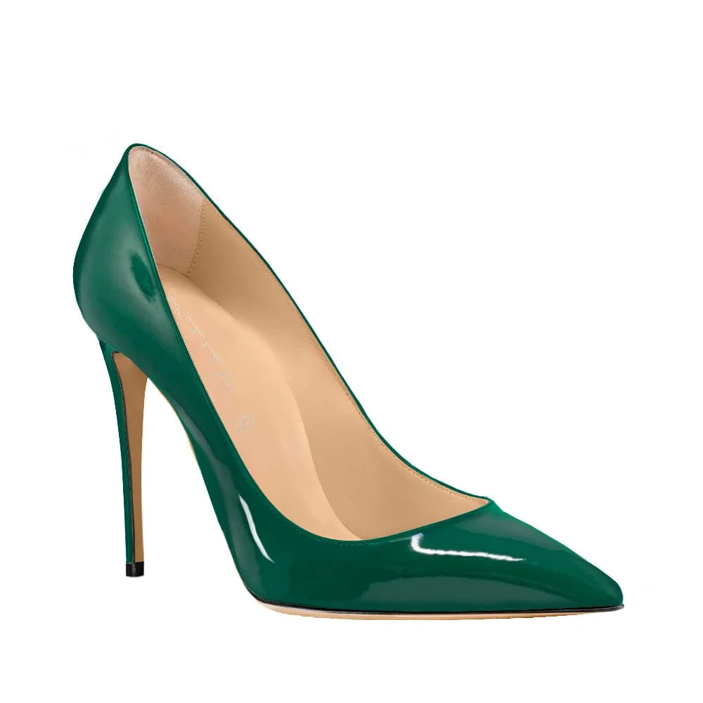 Swami Vernice Verde Vintage-Inspired 100mm Heels